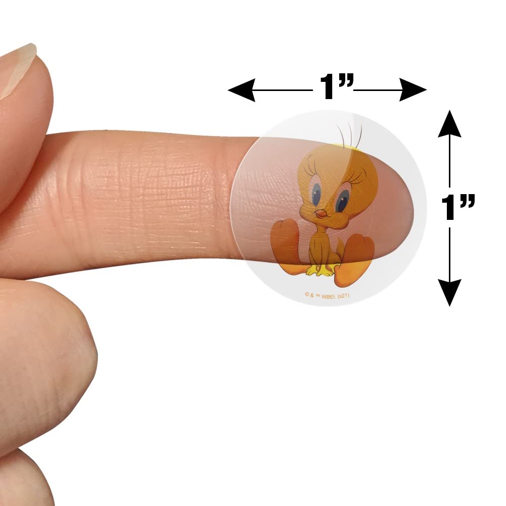 Looney Tunes Tweety Bird 1 Inch Clear Stickers for Planners, Calendars, Scrapbooking & DIY Crafts - Perfect for Journaling, Bullet Journals & School Supplies