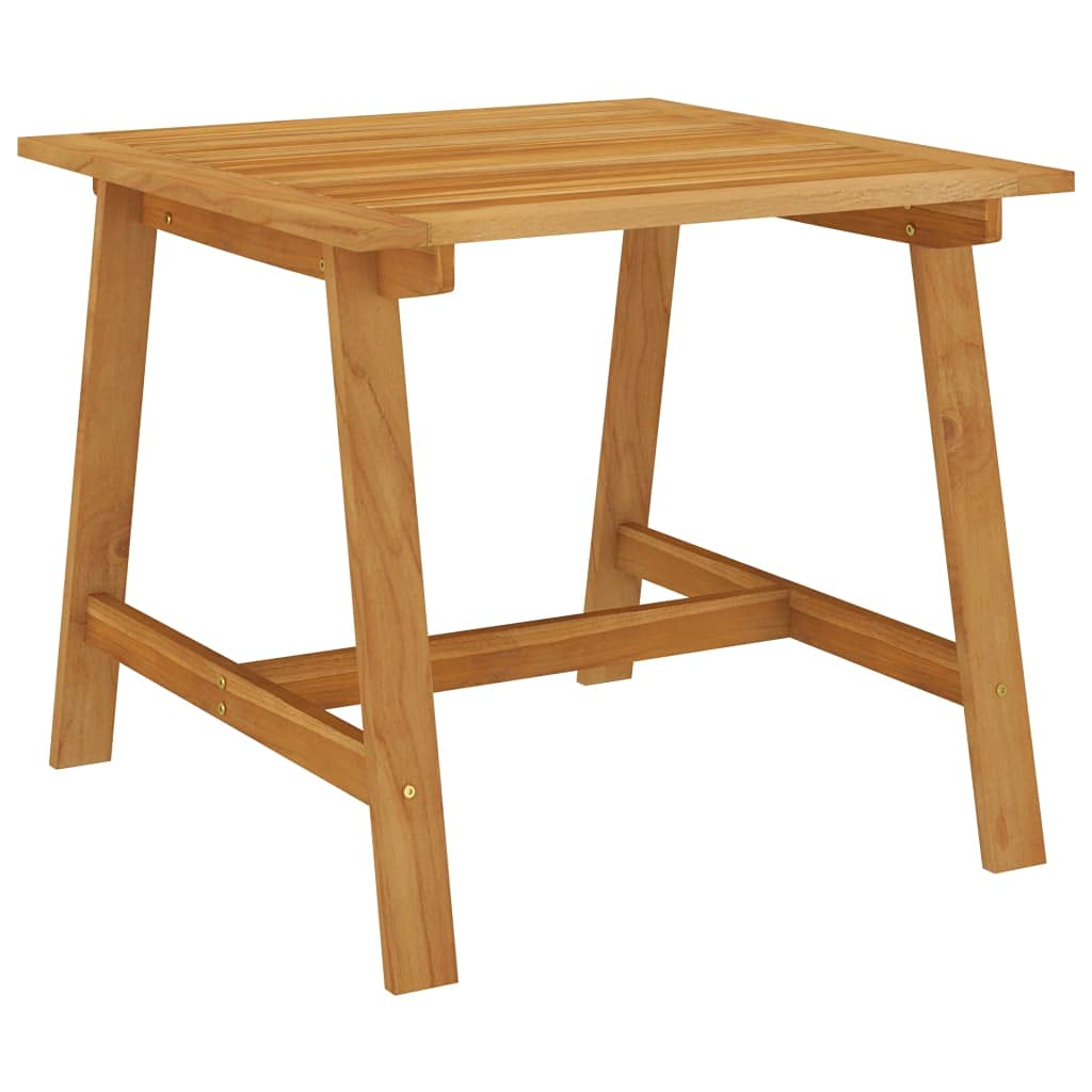 Outdoor Square Dining Table 34.6x34.6 Inches - Solid Acacia Wood Patio Table with Slat Design - Weatherproof Garden Bistro Table for Backyard, Deck & Poolside Dining