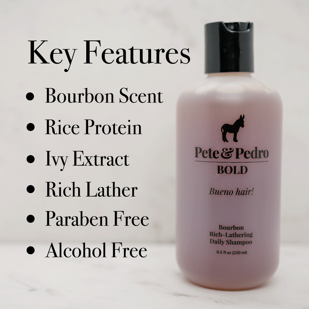 BOLD Bourbon Shampoo for Men - Volumizing & Thickening Hair Care with Natural Ingredients - Perfect for Daily Use & Styling