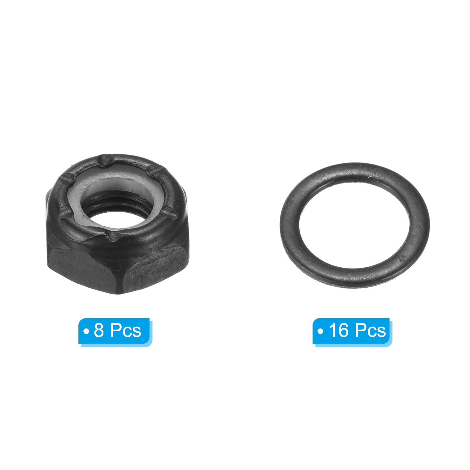 PATIKIL Skateboard Lock Nuts Set - Durable Truck Axle Washers & Spacer Hardware Repair Kit for Longboard, Cruiser, Street Skateboards | Perfect for Maintenance & DIY Skateboard Repairs