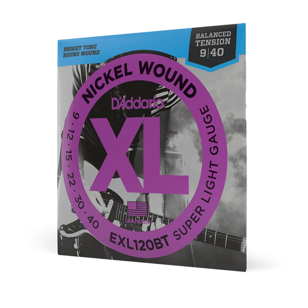 D'Addario EXL120BT Balanced Tension X Lite Electric Guitar Strings - Single Pack (10-46 Gauge) for Rock, Blues & Jazz Performance