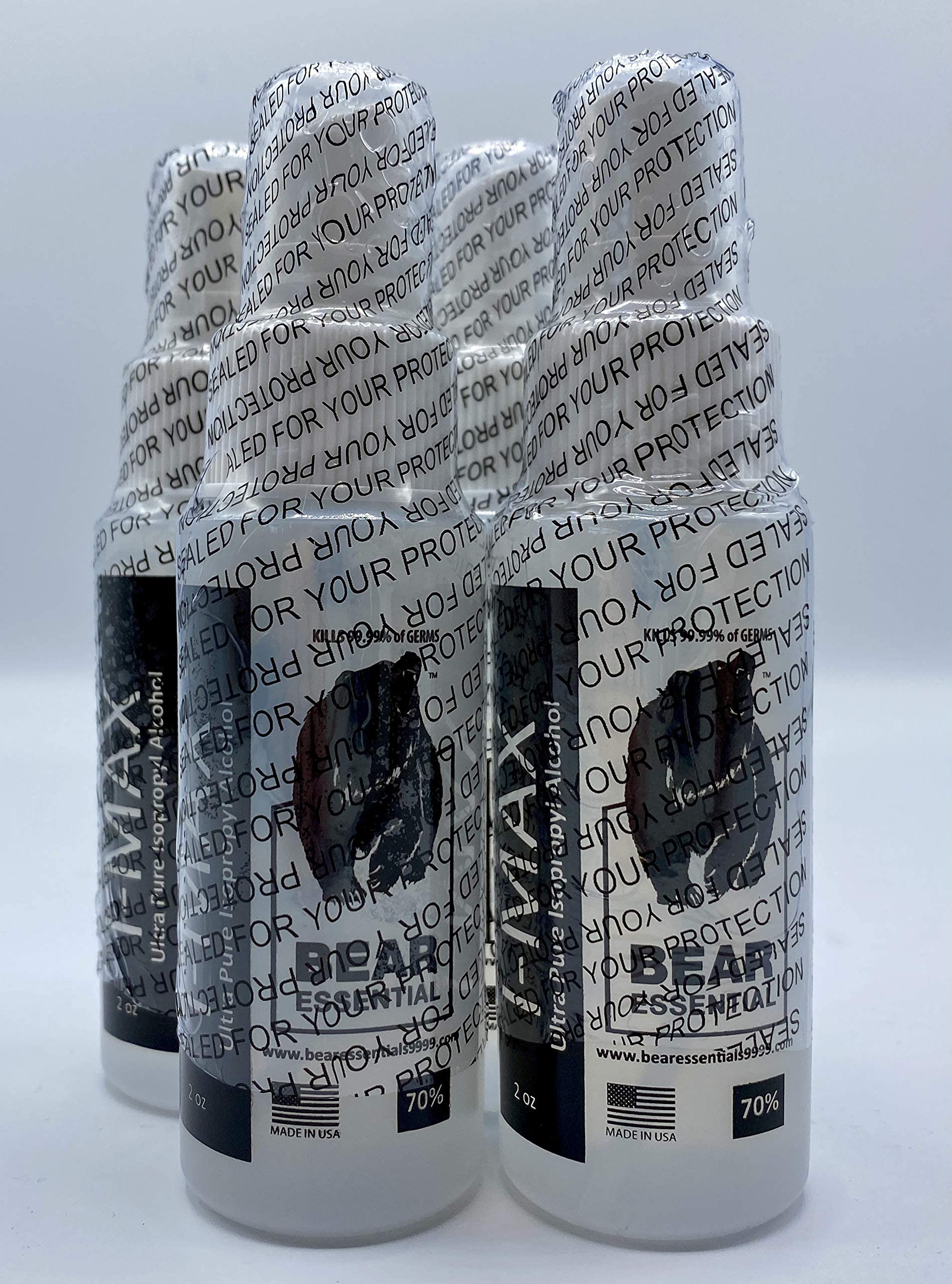 **70% Isopropyl Alcohol USP Grade - 16 x 1000ml Bottles (4+ Gallons) - Includes 4 Mini Spray Bottles (2oz Each) - Made in USA - Ideal for Cleaning, Disinfecting & First Aid**
