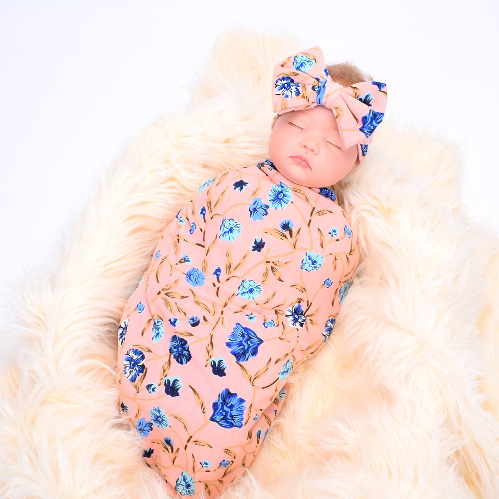 Soft Newborn Receiving Blanket & Headband Set - Unisex Baby Swaddle Wrap for Boys & Girls | Perfect Baby Shower Gift & Hospital Going-Home Outfit