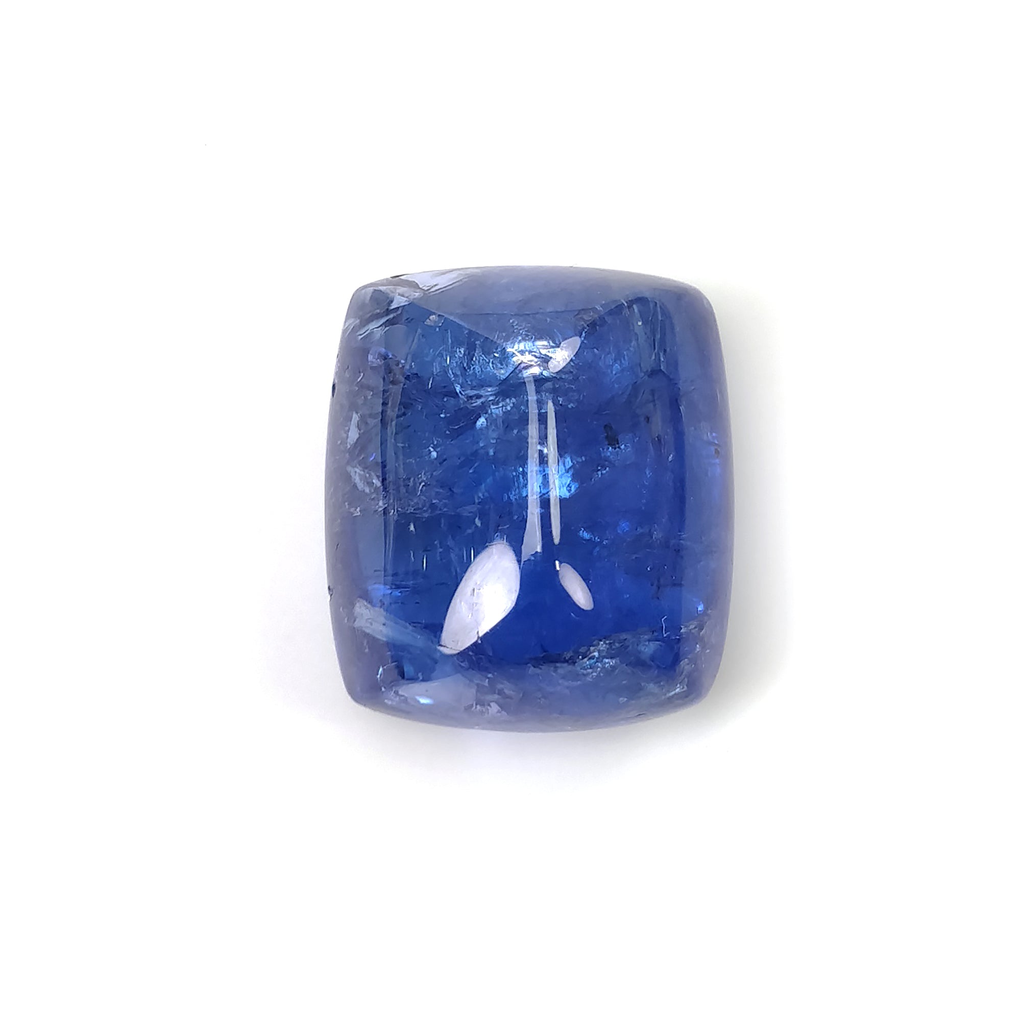 Natural Blue Tanzanite Cushion Cabochon Gemstone - 31.30cts, 18.5x16mm - Handmade Jewelry Making, Engagement Rings & Collector's Specimen