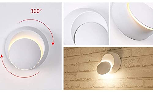 360° Rotating LED Wall Light - Modern Adjustable Bedside Lamp for TV Cabinet, Corridor & Bedroom - White Wall Lamp for Ambient Lighting & Decor