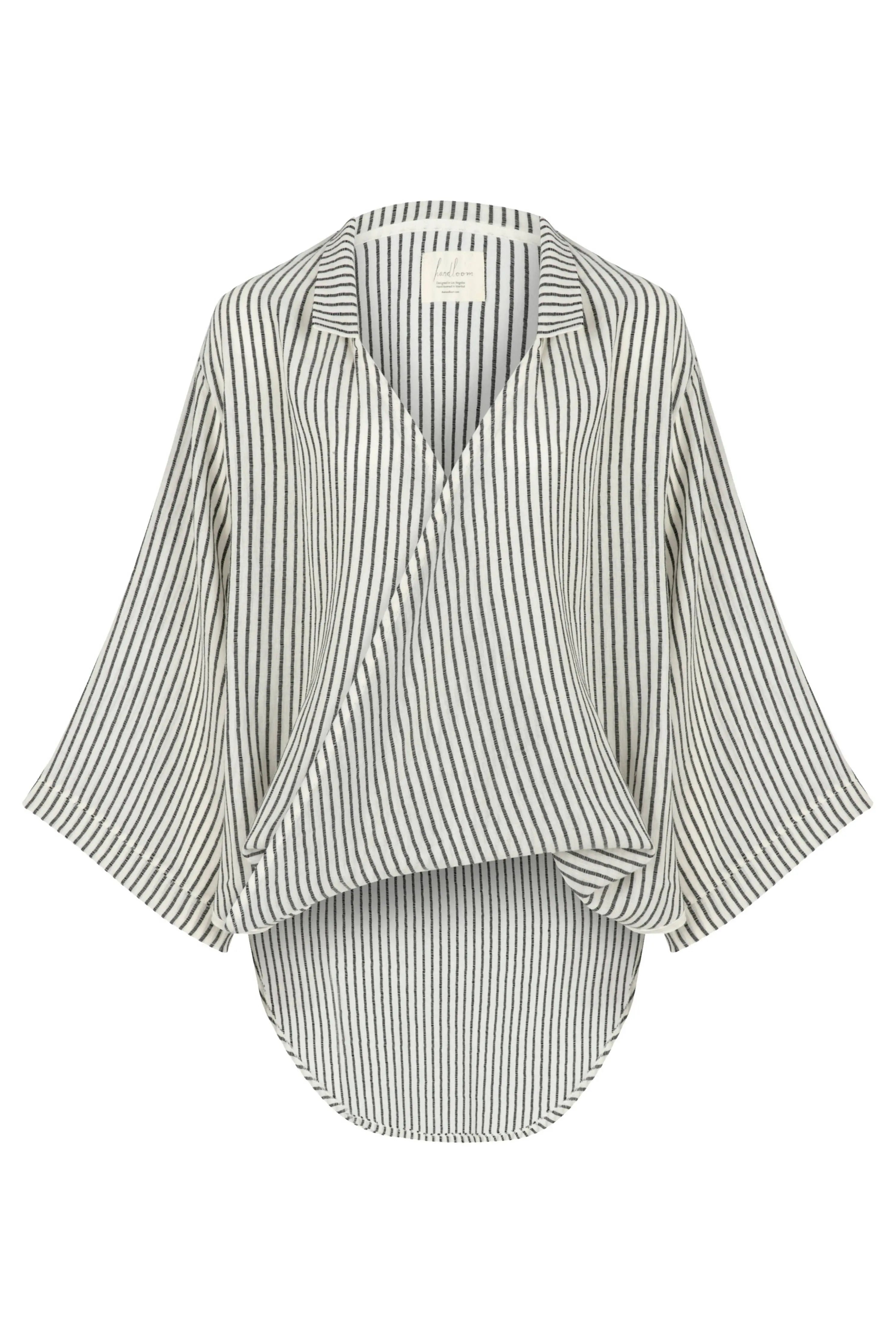 Sade Top Black Stripes - Women's Fashion Striped Blouse, One Size Fits All - Perfect for Casual Outings, Office Wear & Date Nights