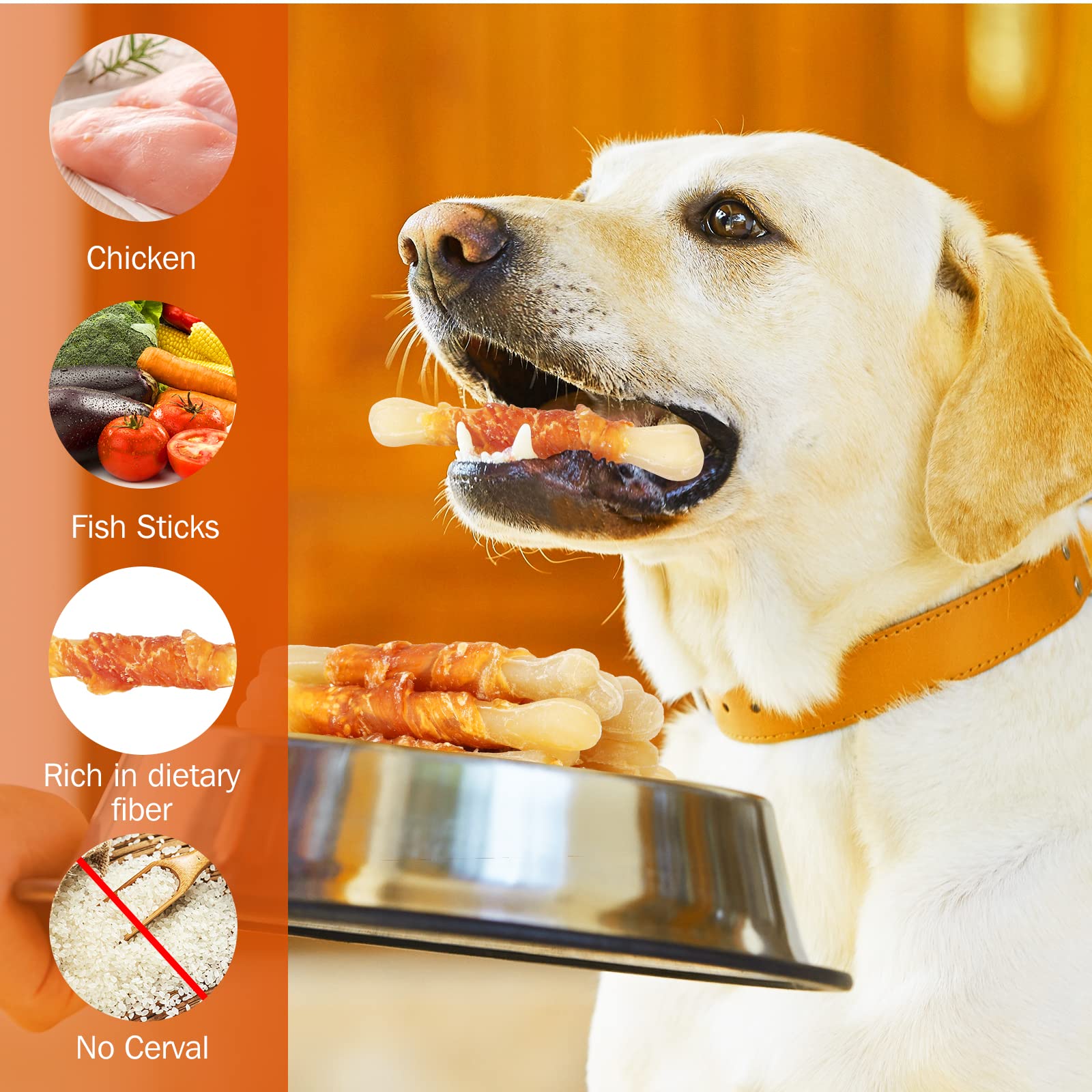 HealthyBones Rawhide-Free Chicken Wrapped Sticks for Small Dogs - Scottish Terrier & Terrier Breeds - Soft Chewy Training Treats (7 Count) - Perfect for Reward-Based Training & Dental Health