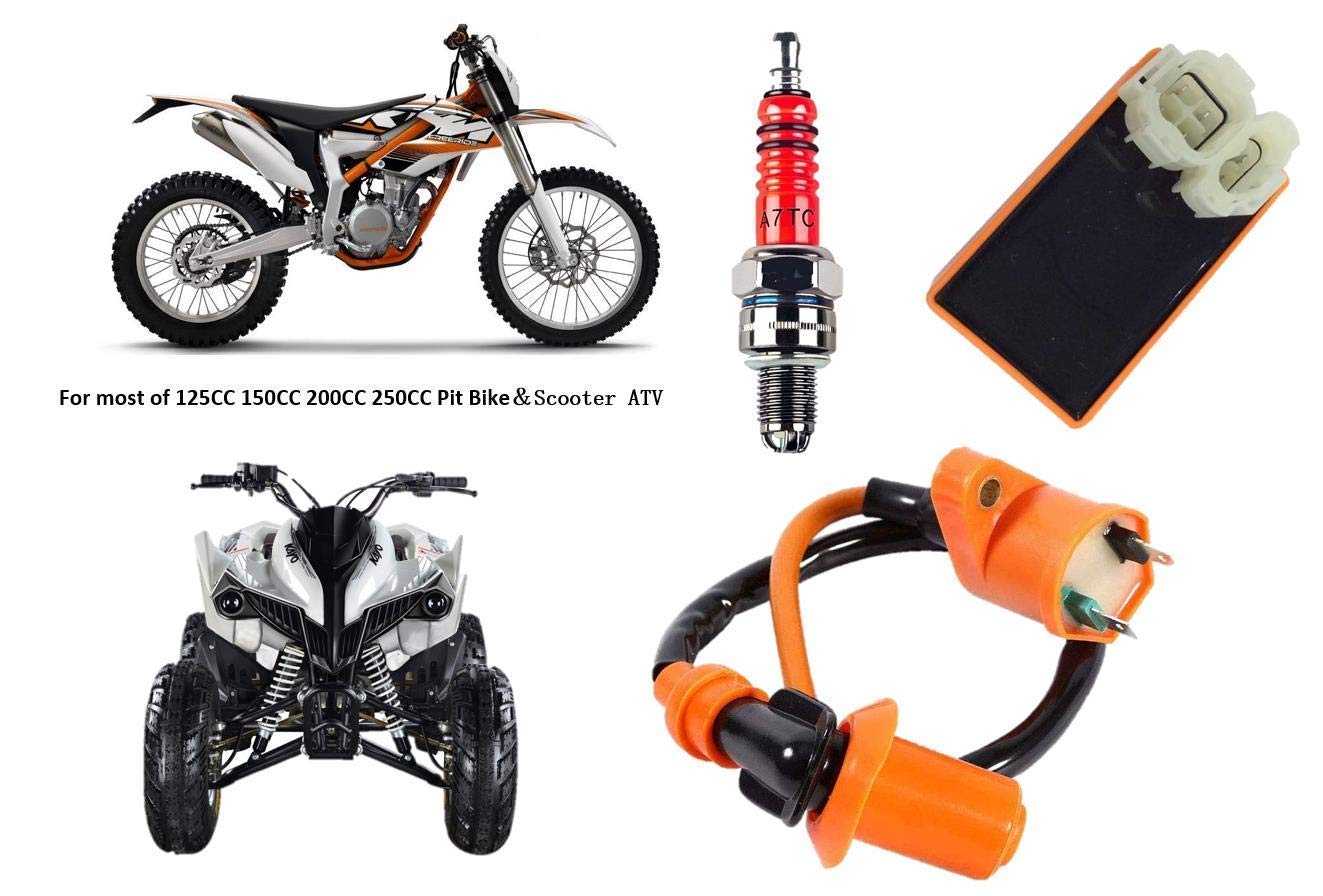 High Performance 6 Pin AC CDI Ignition Coil & Spark Plug A7TC for GY6 50cc 125cc 150cc 4-Stroke Engines - Compatible with Scooters, ATVs, Go Karts, Mopeds, Quads, Pit Bikes & Dirt Bikes | Durable Replacement Part for Smooth Acceleration & Reliable Starts