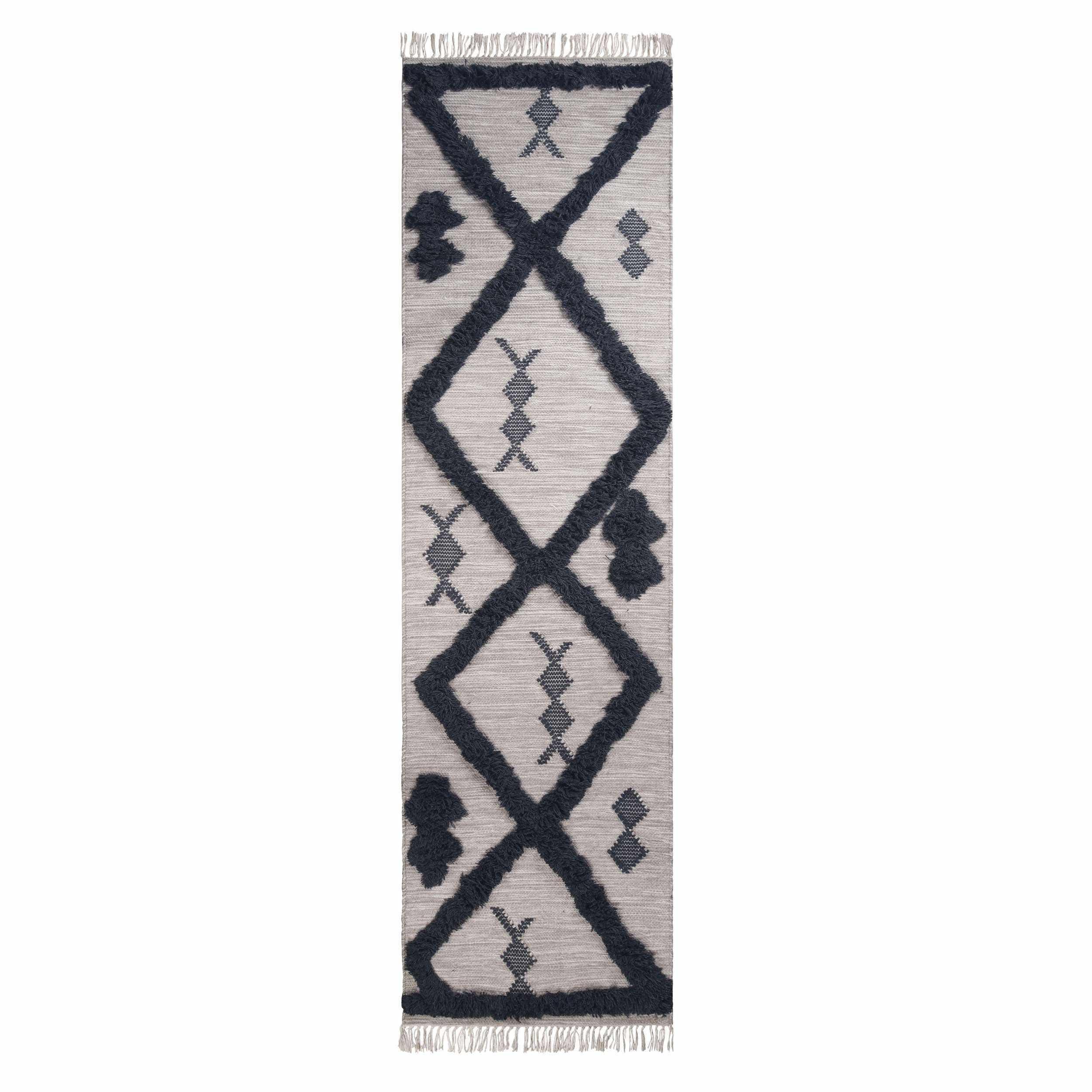 Wakana Southwestern Wool Abstract Line Geometric Fringe Area Rug - Soft Bohemian Decor for Living Room, Bedroom & Office
