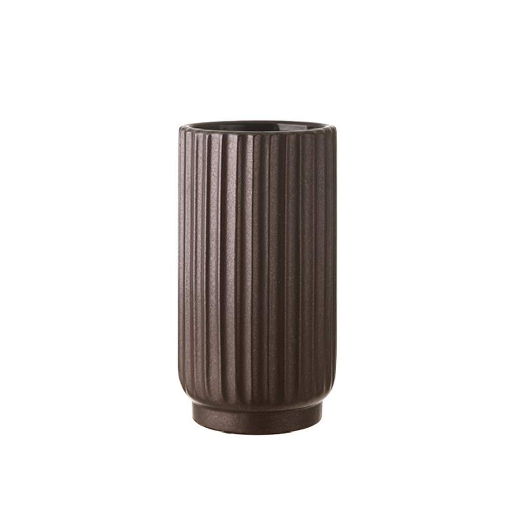 ChangSQ Striped Ceramic Flower Vase - Handmade Decorative Vase for Dried/Fake Flowers, Hydroponic Plants | Perfect for Home Decor, Wedding Centerpieces & Office Desk Decorations