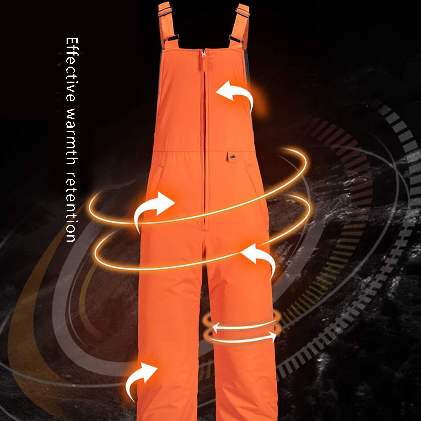 **Women's Waterproof Insulated Snow Bib Overalls - Sleeveless Ski Jumpsuit with Zipper & Pockets for Winter Sports & Outdoor Activities**    **使用场景:** Perfect for skiing, snowboarding, hiking, and other cold-weather adventures.