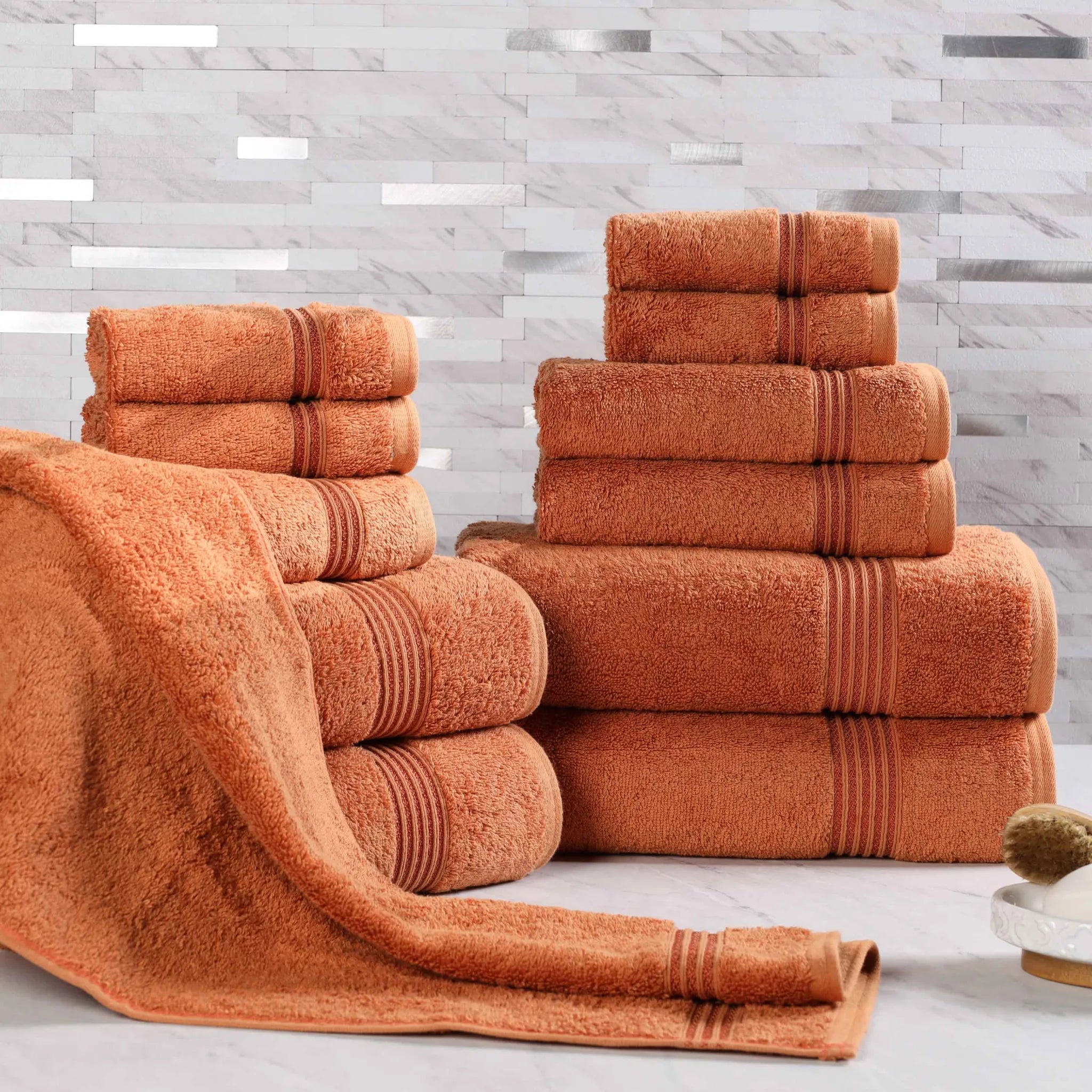 Premium 12-Piece Egyptian Cotton Towel Set - Ultra Soft, Highly Absorbent Bath & Beach Towels for Luxury Spa, Hotel, and Home Use