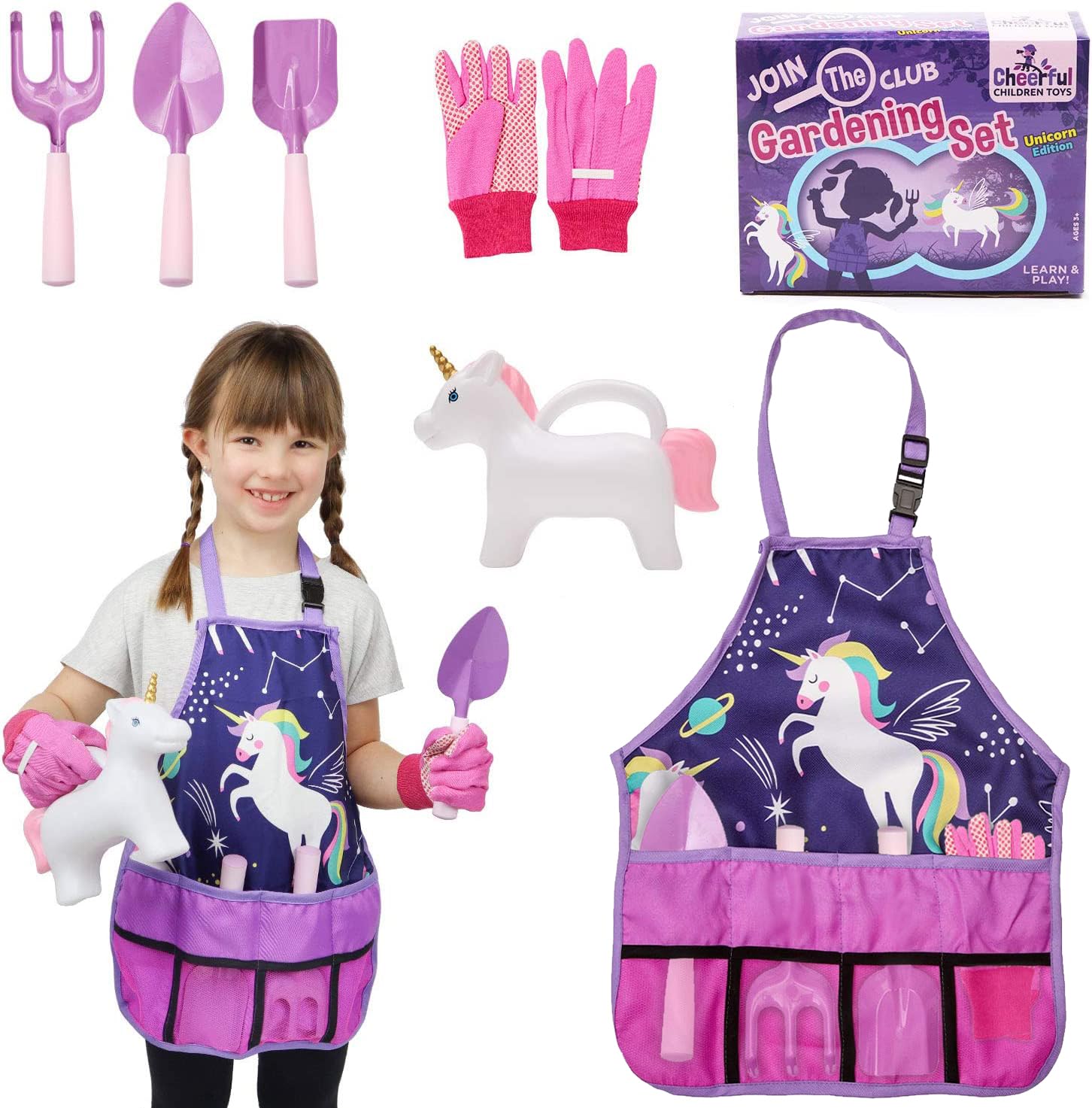 **Kids Gardening Tool Set - Unicorn Garden Kit for Girls Ages 3-7 | Durable & Safe Gardening Tools for Kids | Perfect Outdoor Activity & Educational Gift for Little Gardeners**    *(Use Case: Ideal for backyard gardening, school projects, outdoor play, and teaching kids about nature and responsibility.)*
