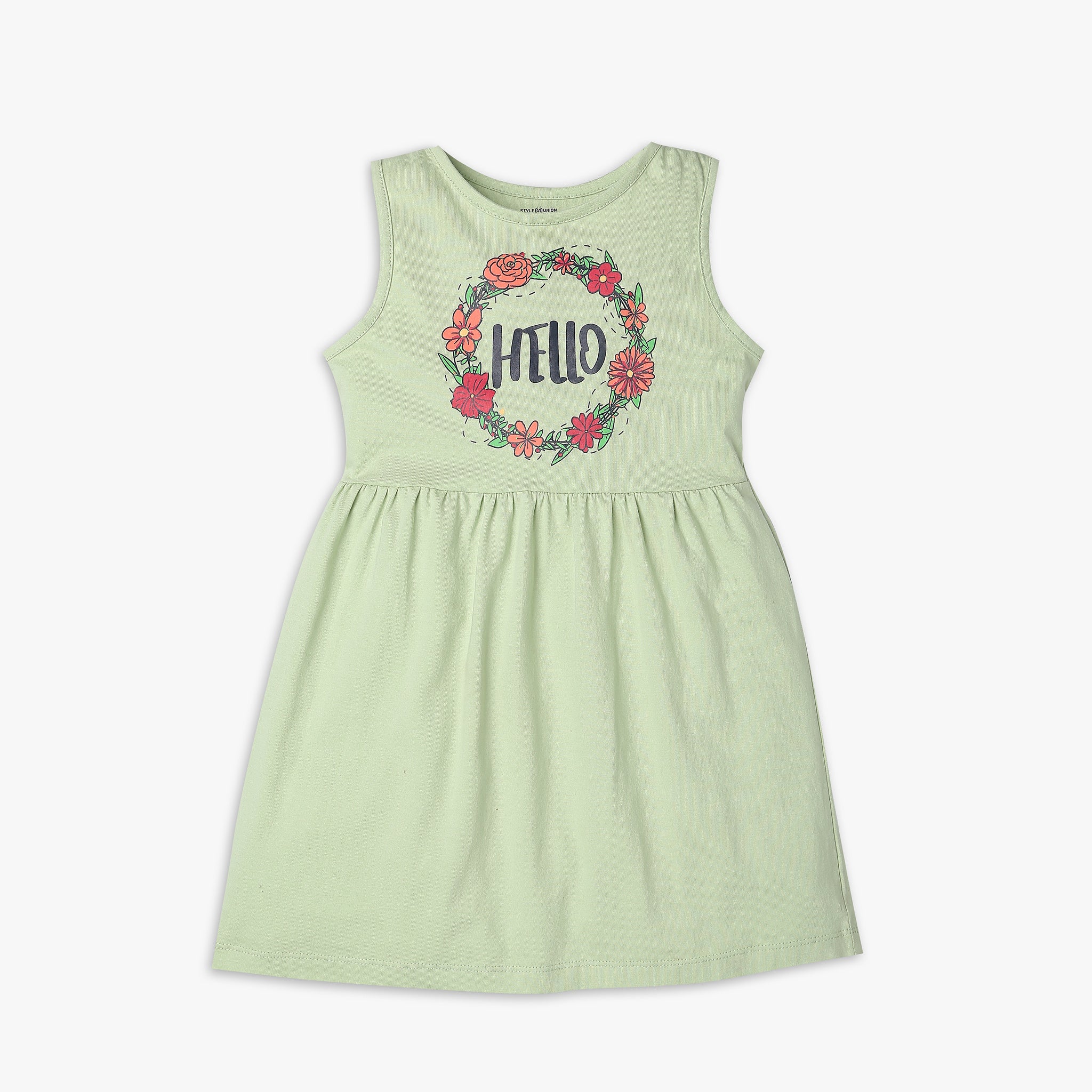 Girl's Regular Fit Graphic Frock Dress - Cute Casual Outfit for School, Playdates & Everyday Wear