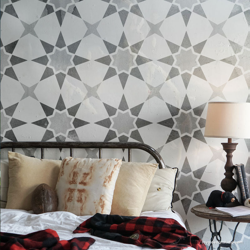 Supernova Tile Stencil - DIY Mosaic Tile Patterns for Home Decor, Bathroom & Kitchen Backsplash - Reusable Stencil Template for Floor & Wall Tiling Projects