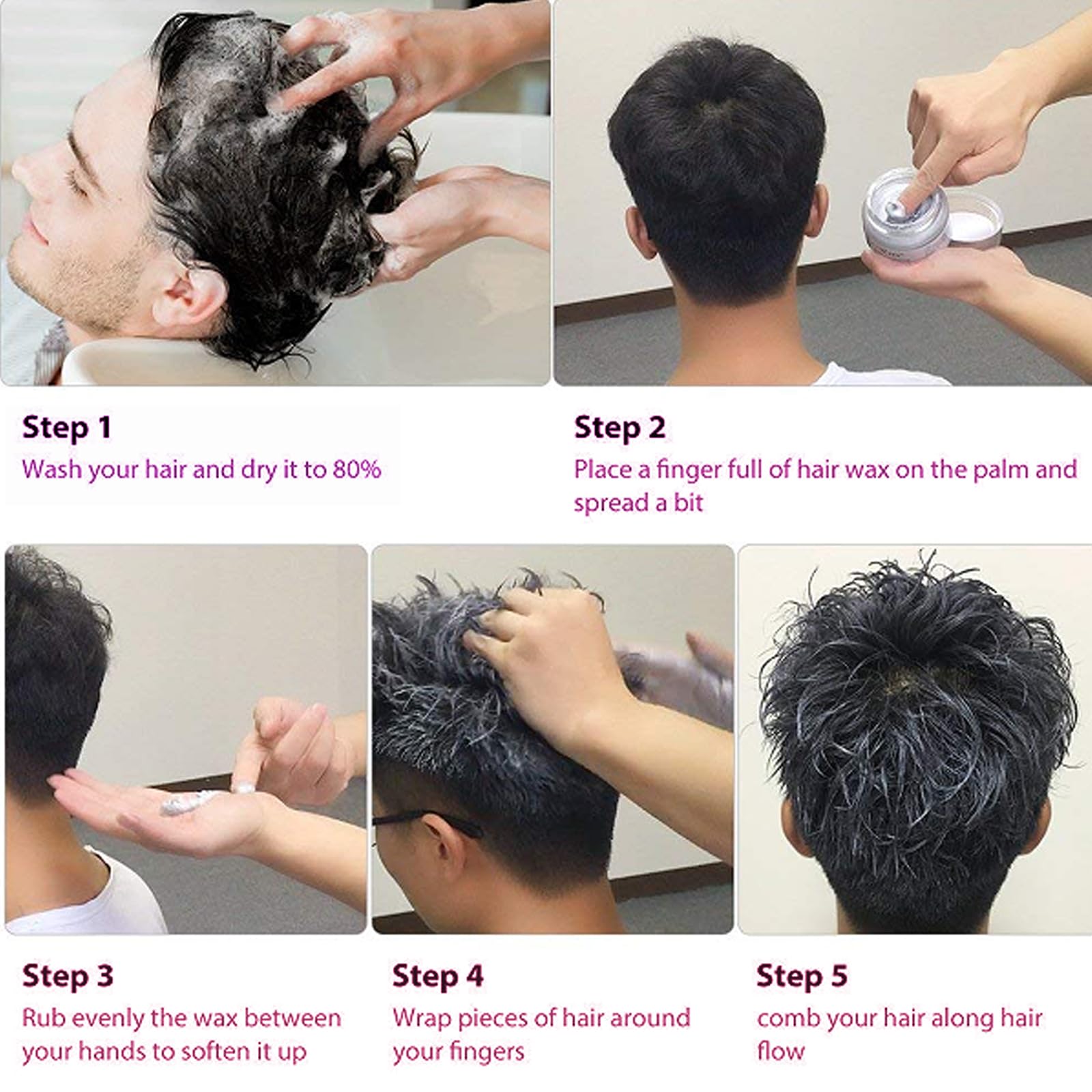 Temporary Hair Color Wax - Easy Washout Hair Dye for Halloween, Cosplay & Parties (4.23oz, Gray) | Non-Permanent Hair Styling Wax for Costumes, Festivals & Creative Looks
