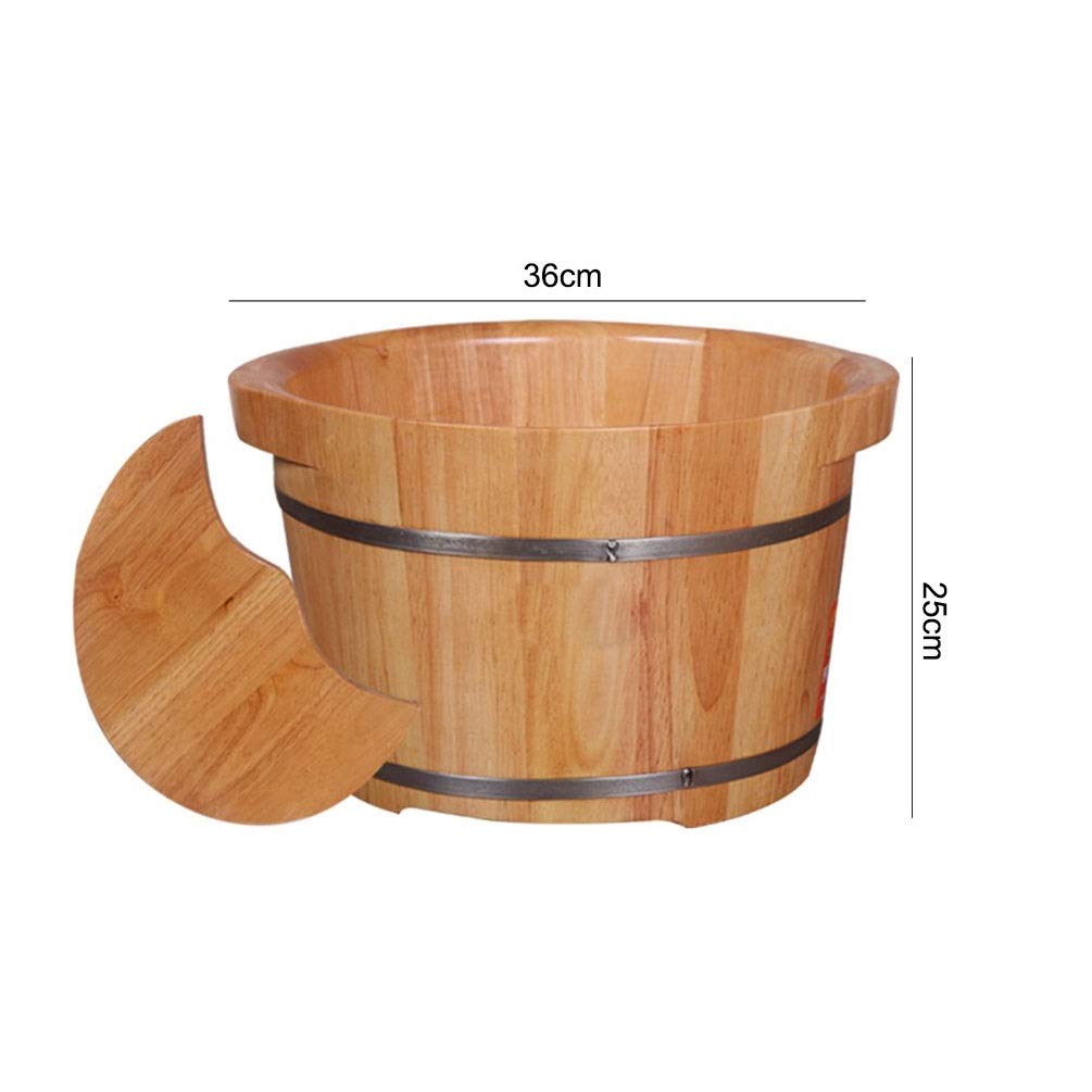 Premium Solid Wood Foot Bath Massager Tub - Natural Wooden Foot Spa Bucket for Relaxation & Detox - Perfect for Home Spa, Aromatherapy & Stress Relief