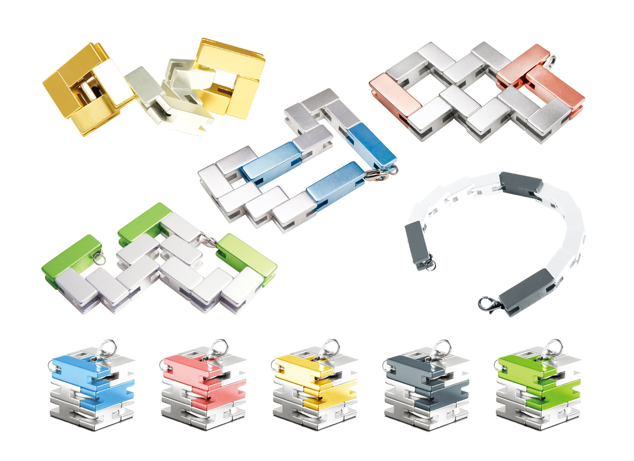 Cube Bracelet - Unique Wearable Art & Puzzle Jewelry in Iron Gray for Gifts, Fashion, and Brain Teasers
