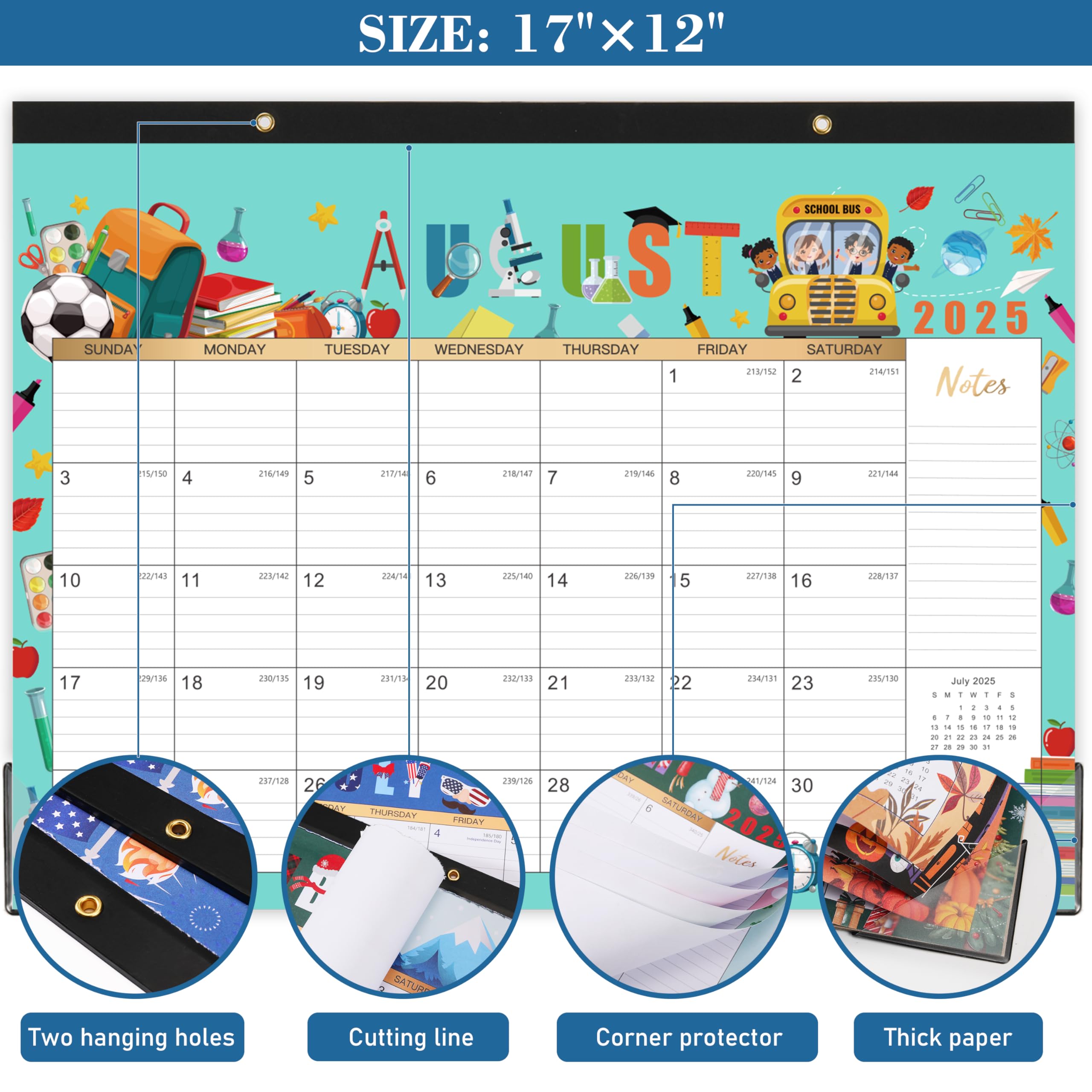 2025-2026 Monthly Desk Calendar (July 2025-December 2026) - 18-Month Large Format 17