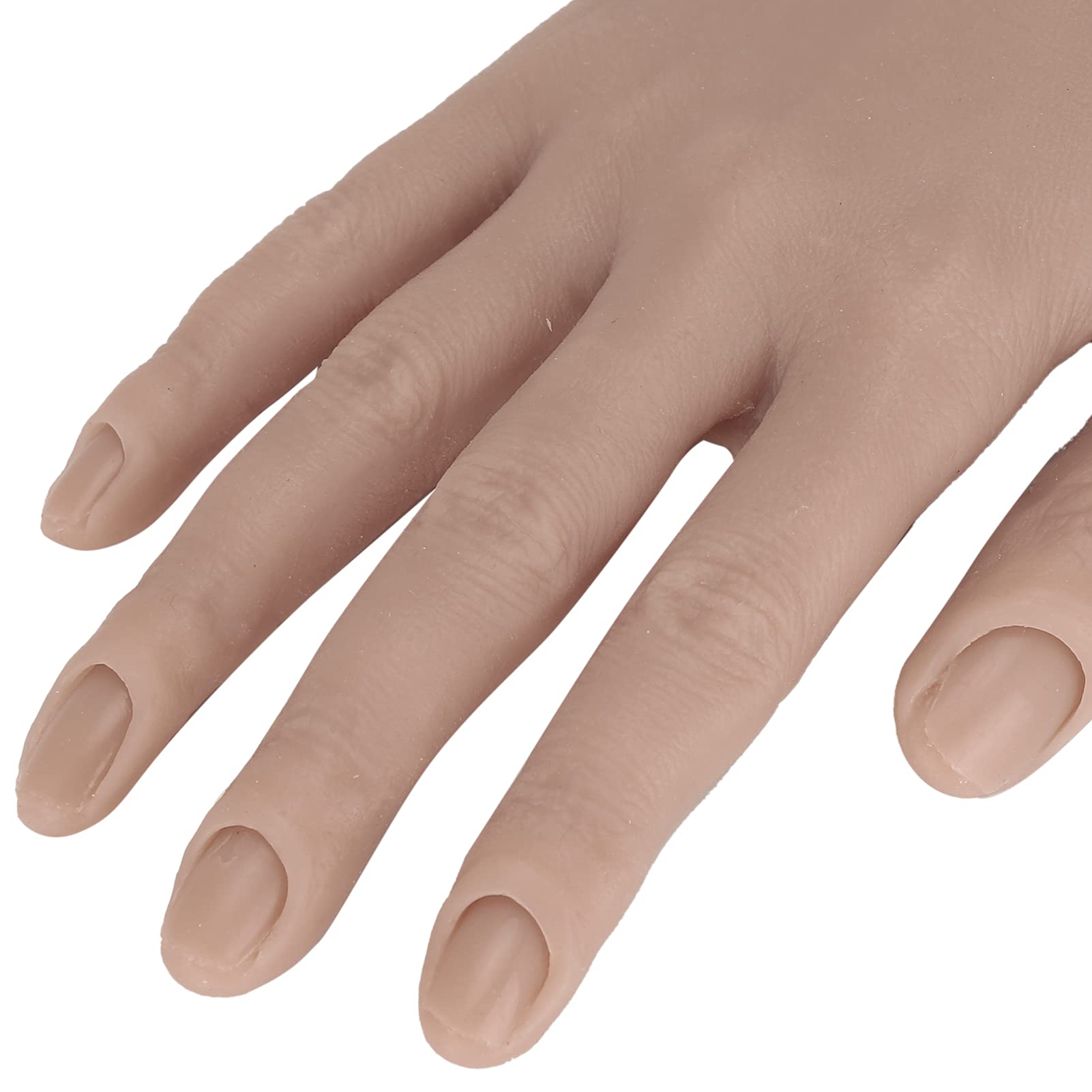 Professional Nail Art Training Hand - Realistic Flexible Joint High Simulation Silicone Practice Hand for Nail Technicians & Salon Students - Easy to Clean - Perfect for Nail Art Practice, Manicure Training & Salon Demonstrations (Model 01)