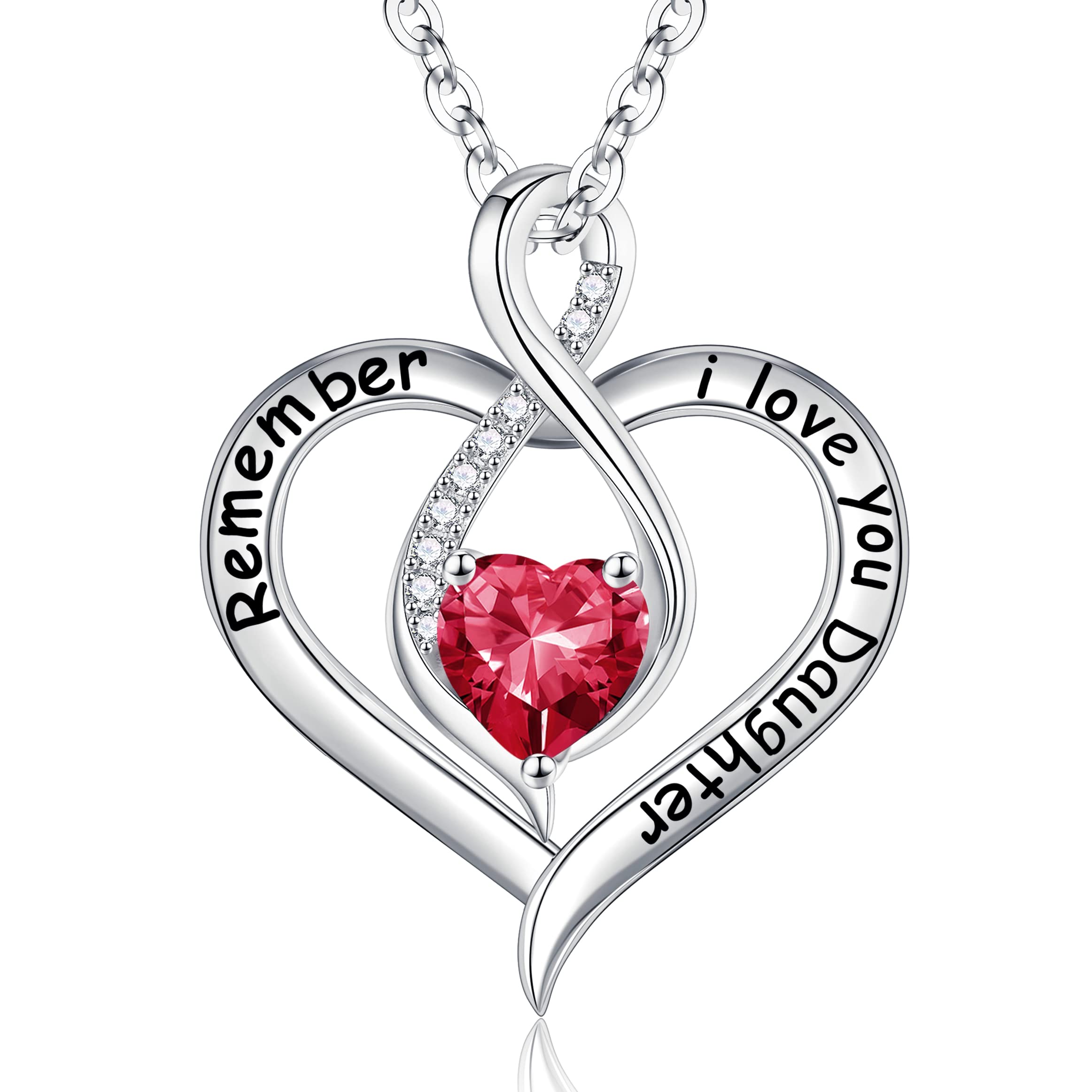 925 Sterling Silver Birthstone Necklace for Daughter - Personalized Jewelry Gift for Girls, Teens & Moms | Valentine's Day, Christmas, Birthday Present | Perfect for Everyday Wear & Special Occasions