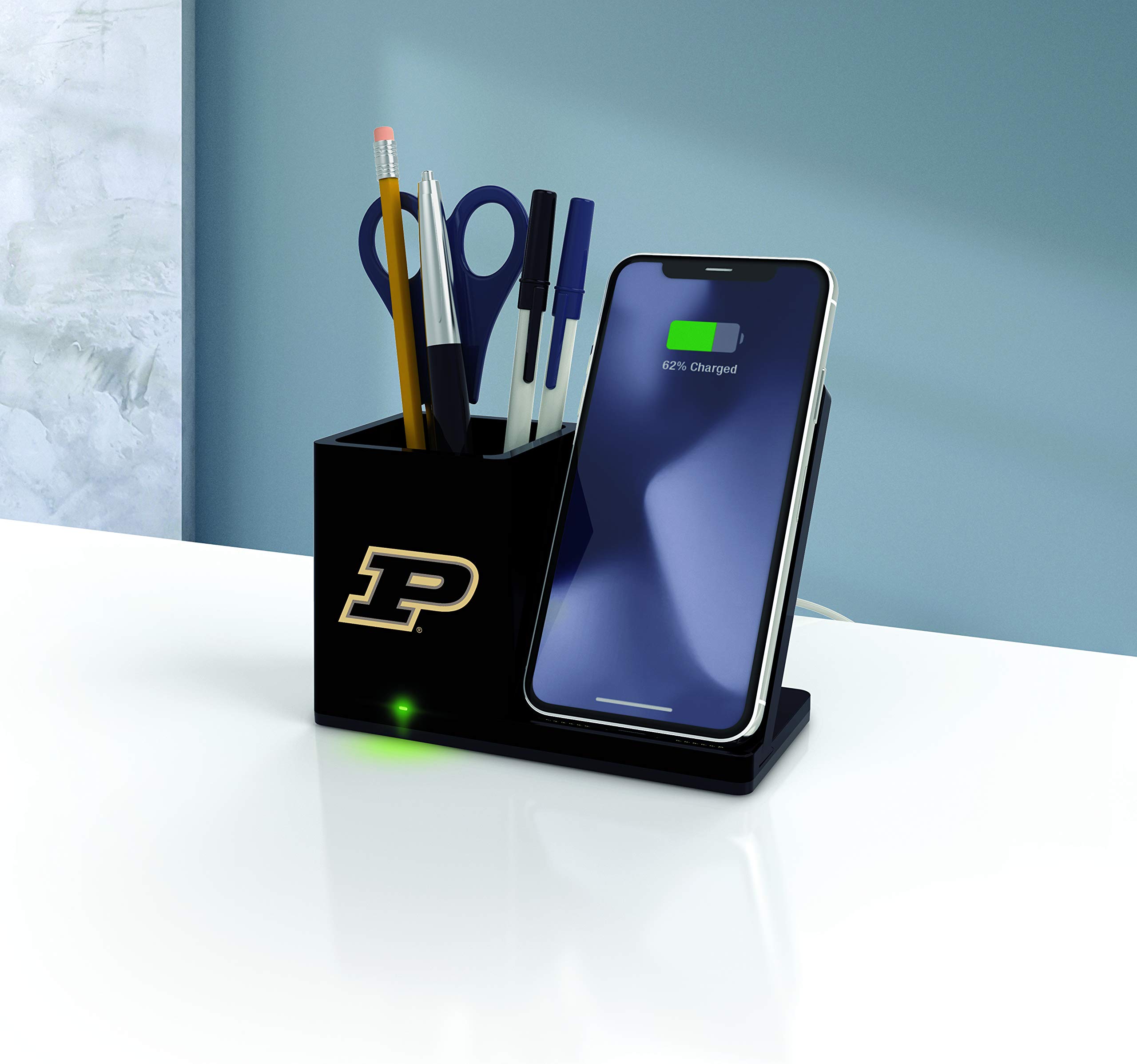 SOAR NCAA Unisex Wireless Charging Stand & Desktop Organizer - Fast Qi Charger for iPhone, Samsung, AirPods - Perfect for Office, Home & Dorm Room Organization