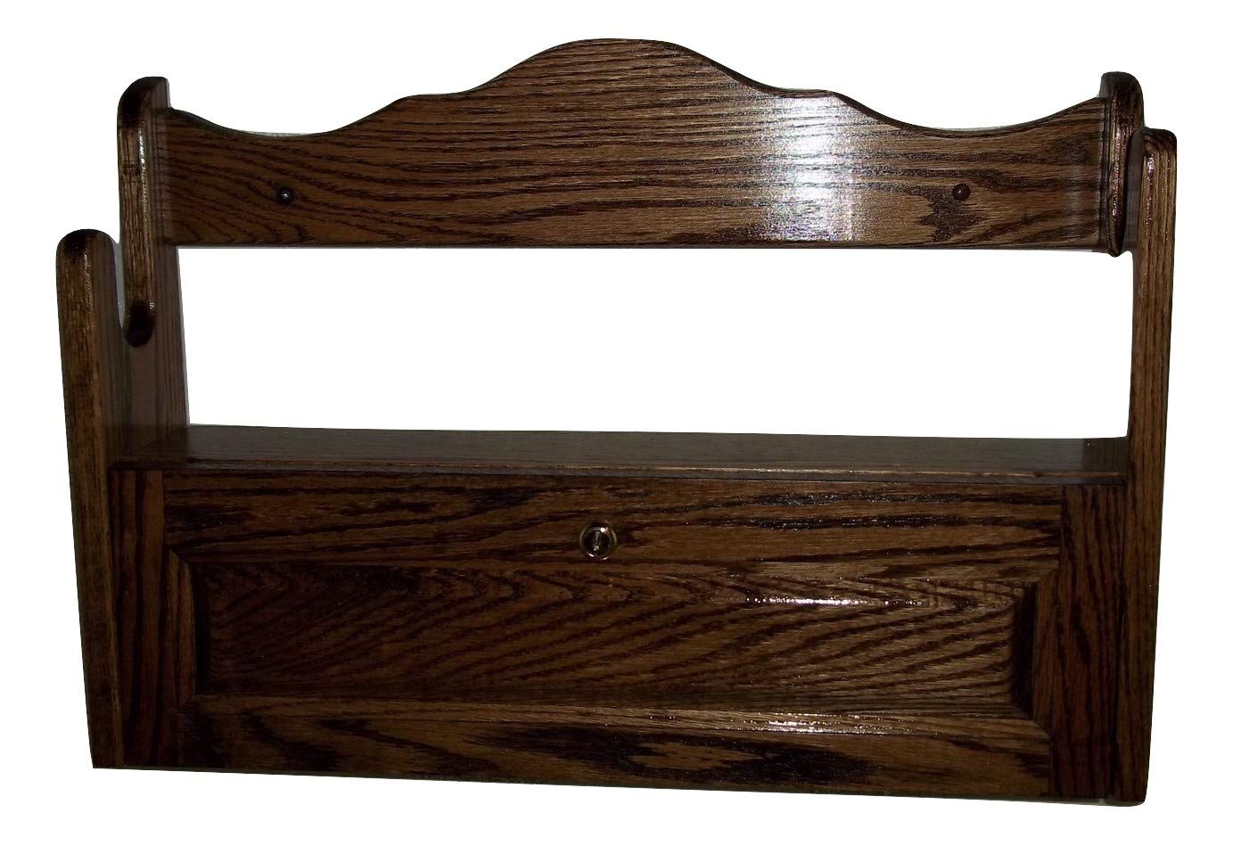 Lockable Gun Rack with Storage Compartment - Walnut Finish | Secure Firearm Storage for Home, Office & Hunting Cabin | Wall Mount Rifle Holder for Guns & Rifles