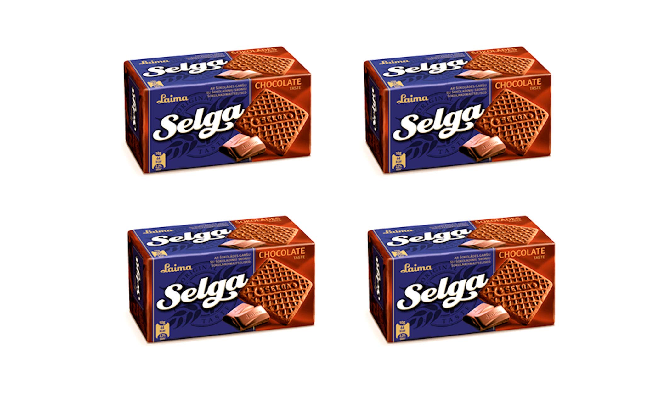 SELGA Chocolate Flavored Butter Biscuits - 180g x 4 Pack | Delicious Snack for Tea Time, Office Break & Gift Giving