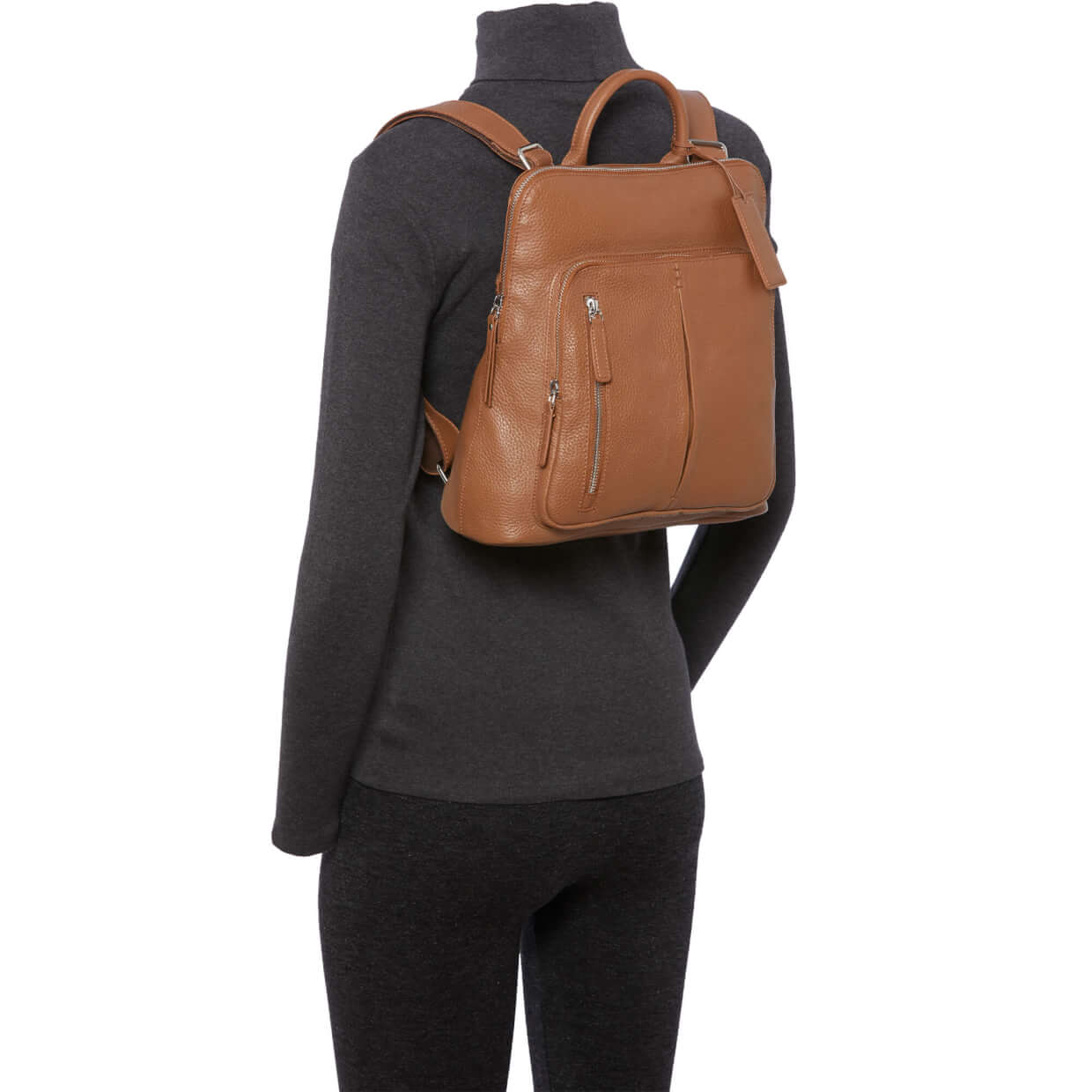 Mancini Pebbled Brigette Leather Backpack for Women - Stylish & Durable Genuine Leather Laptop Backpack - Perfect for Work, Travel & College