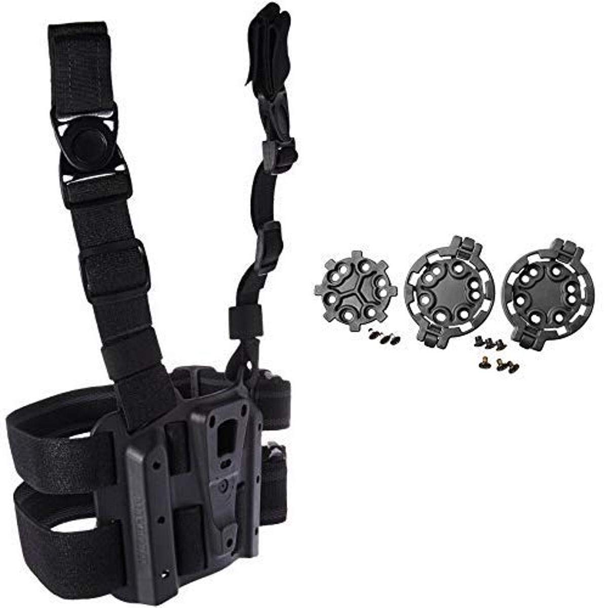 BLACKHAWK 432000PBK Tactical Holster Platform & SERPA Quick Disconnect Kit (2 Female/1 Male) - Black | Military-Grade Pistol Holster System for Law Enforcement, Outdoor Shooting & Tactical Training