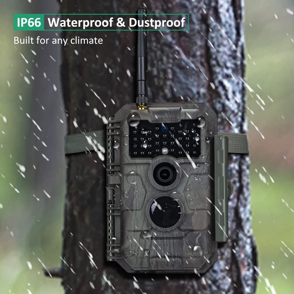 GardePro E6 WiFi Bluetooth Trail Camera - 48MP 1296p Game Camera with No Glow Night Vision, External Antenna & Waterproof Design - Motion Activated Wildlife Monitoring for Hunting, Security & Outdoor Exploration