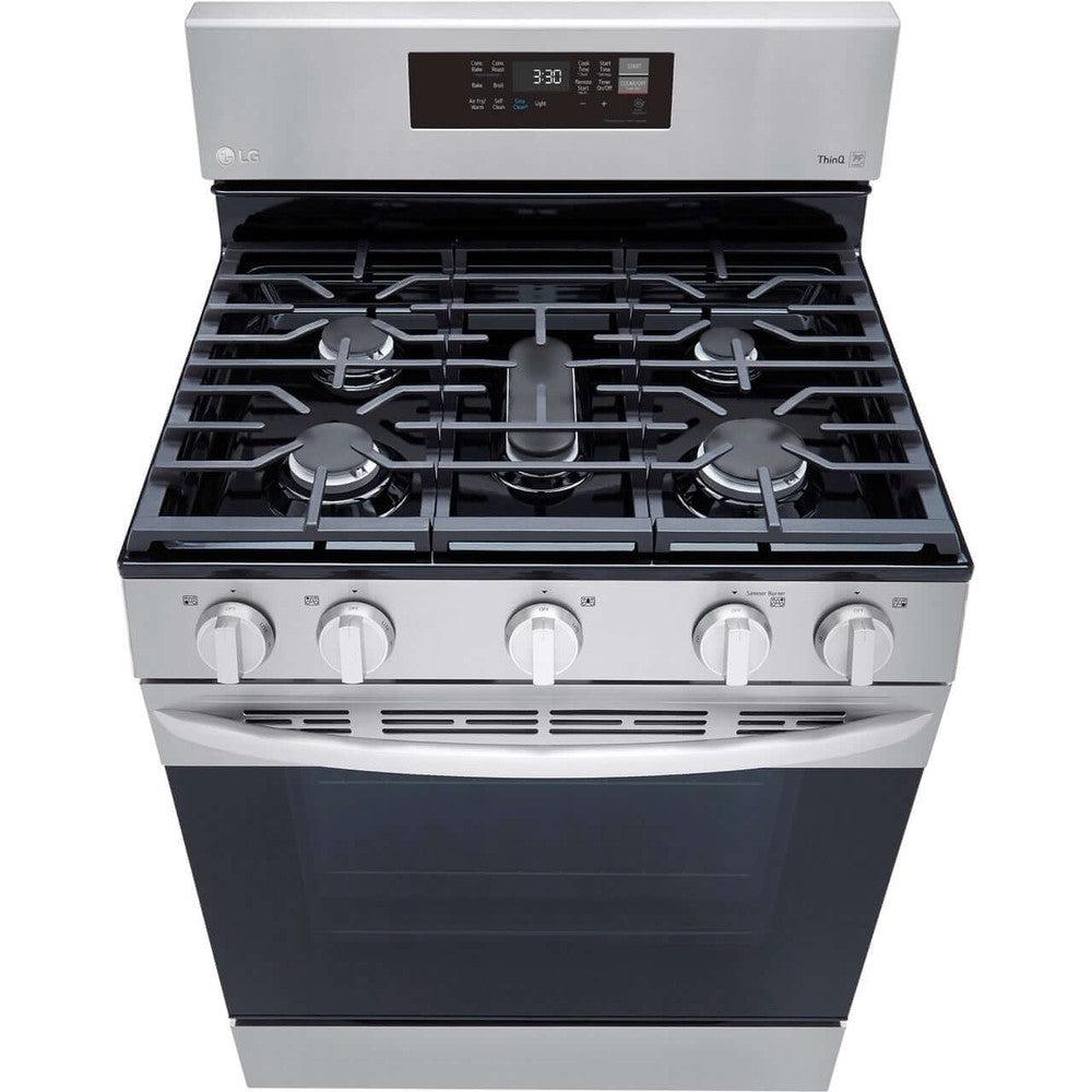 LG LRGL5823S 30-Inch 5.8 Cu. Ft. Smart Gas Convection Range with AirFry Technology - Stainless Steel - Perfect for Baking, Roasting & Air Frying in Modern Kitchens