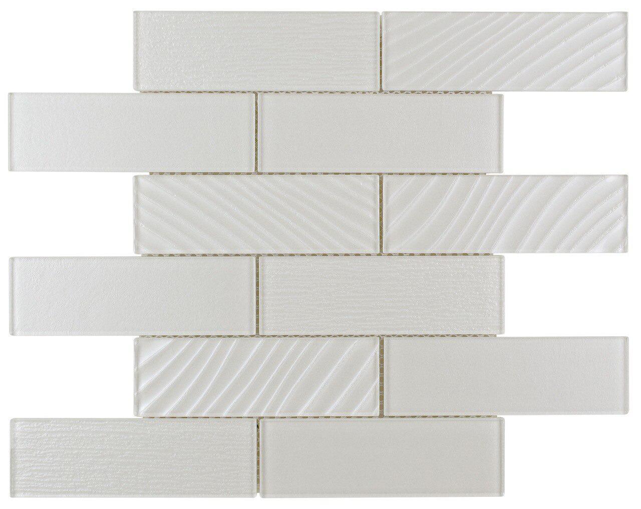 Contemporary Almond Glass Subway Tile 2x6 - Perfect for Kitchen Backsplash, Bathroom Walls & Modern Home Decor