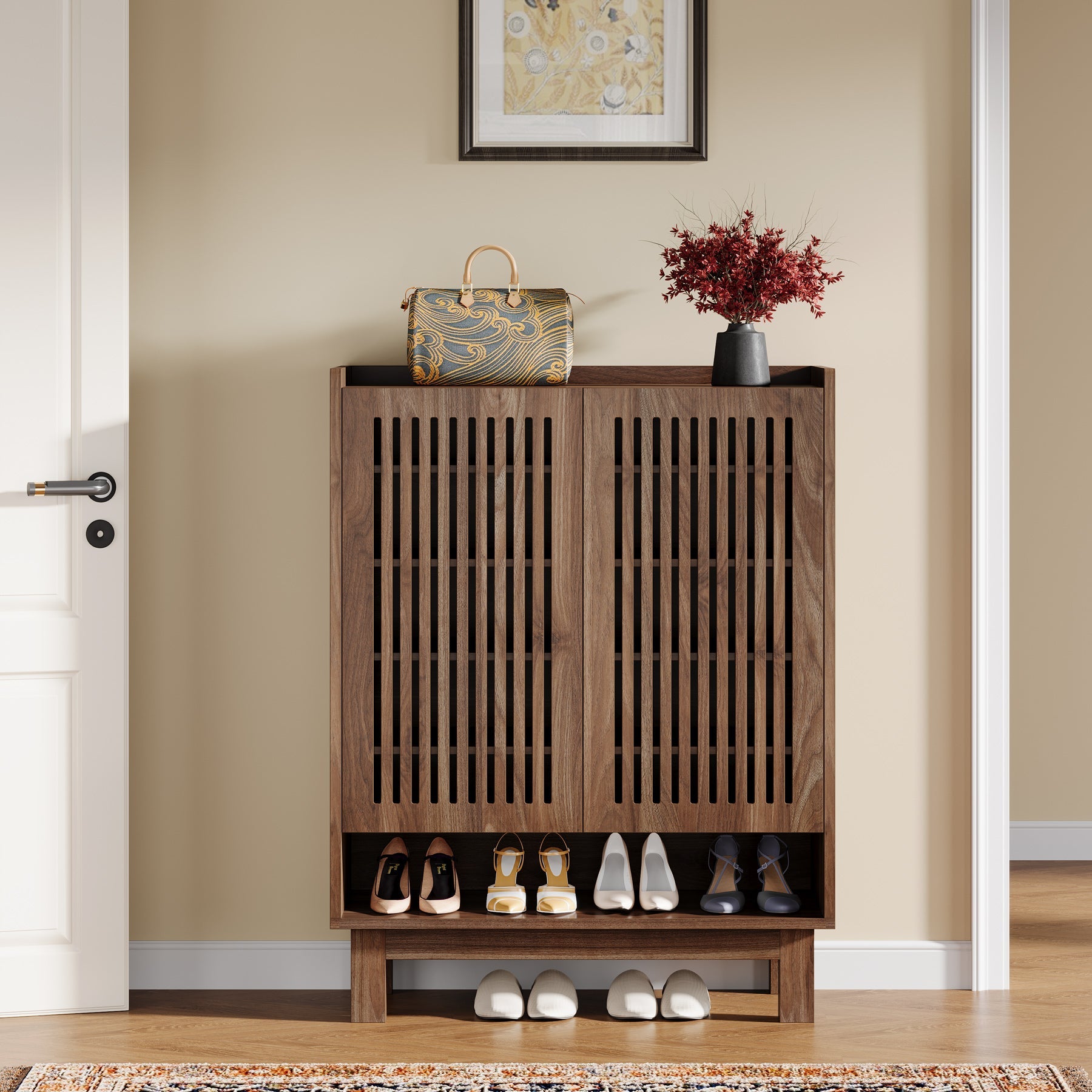 6 Tier Shoe Cabinet Organizer - 24 Pair Adjustable Shoe Rack with Removable Shelves for Entryway, Closet & Bedroom Storage