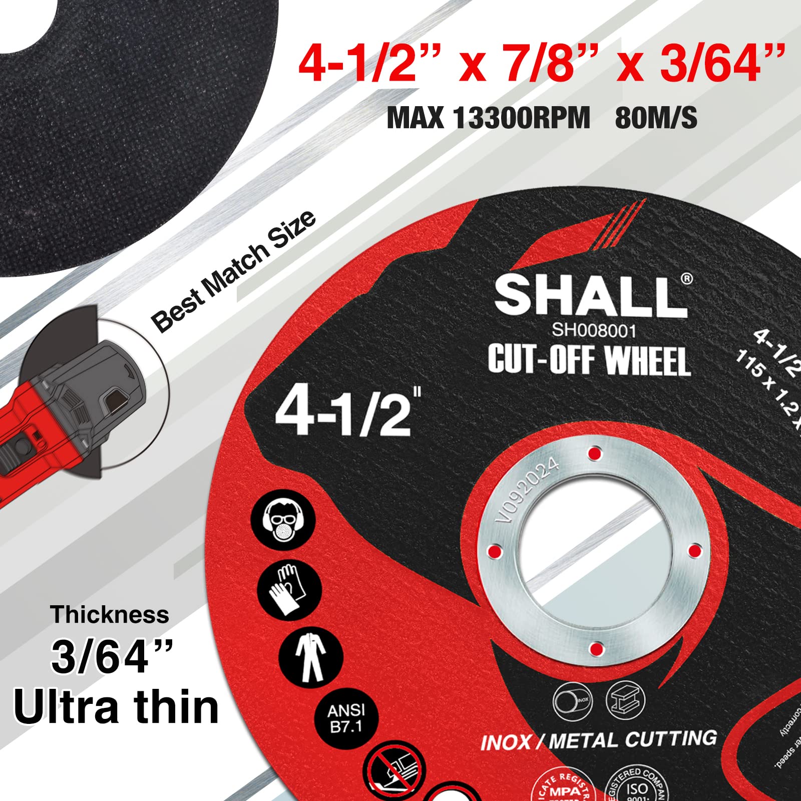 24-Pack Flap Disc & 25-Pack Cut Off Wheels with Storage Pouch - 4.5