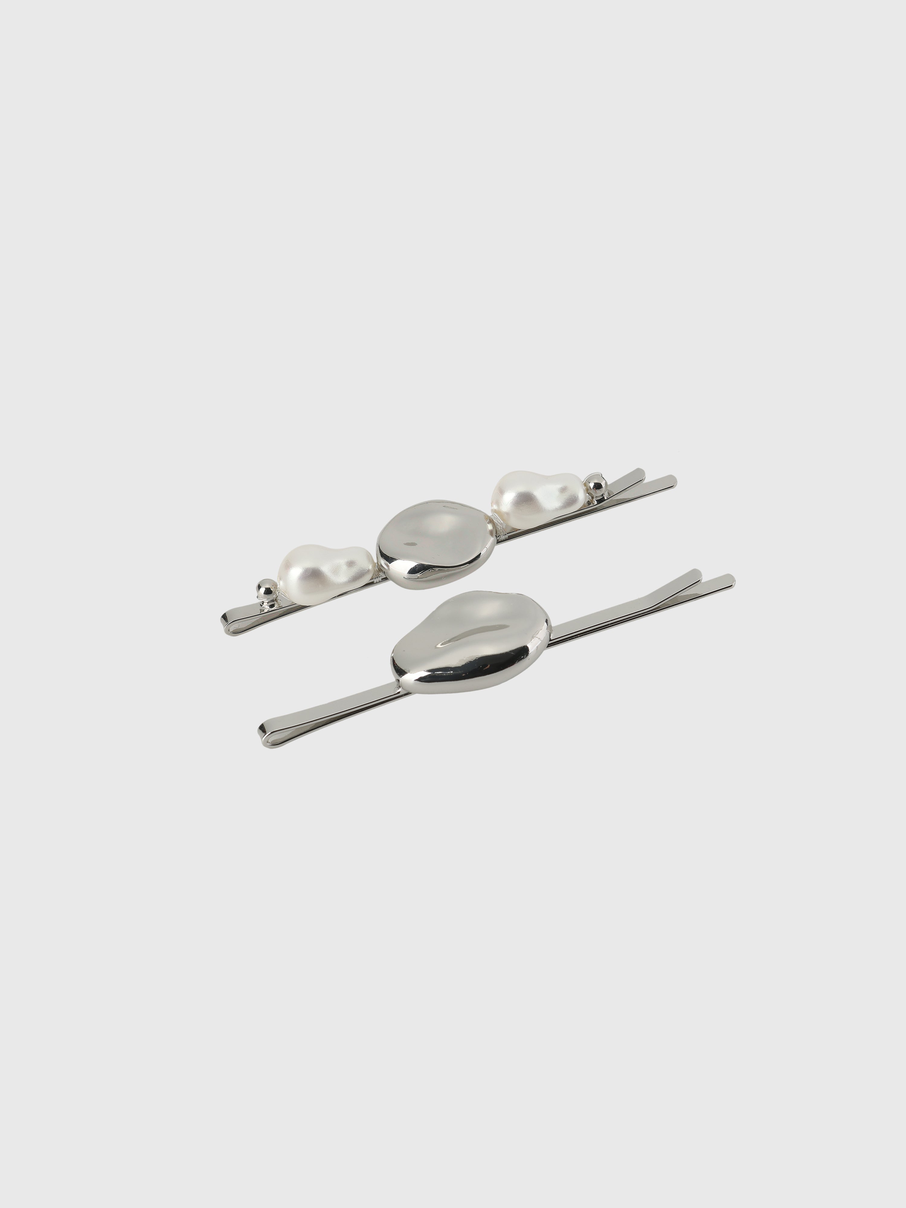 Elegant Glamour Distort Hair Clip Set with Faux Pearls - Perfect for Weddings, Parties & Everyday Styling
