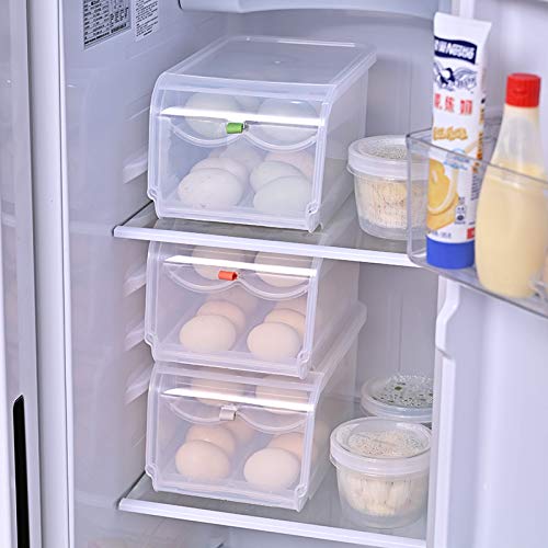 Bilvana Double Layer Egg Storage Container - Automatic Rolling Egg Holder for Refrigerator, Fridge Drawer Organizer - White Transparent (Pack of 1) | Perfect for Kitchen Organization & Fresh Egg Storage