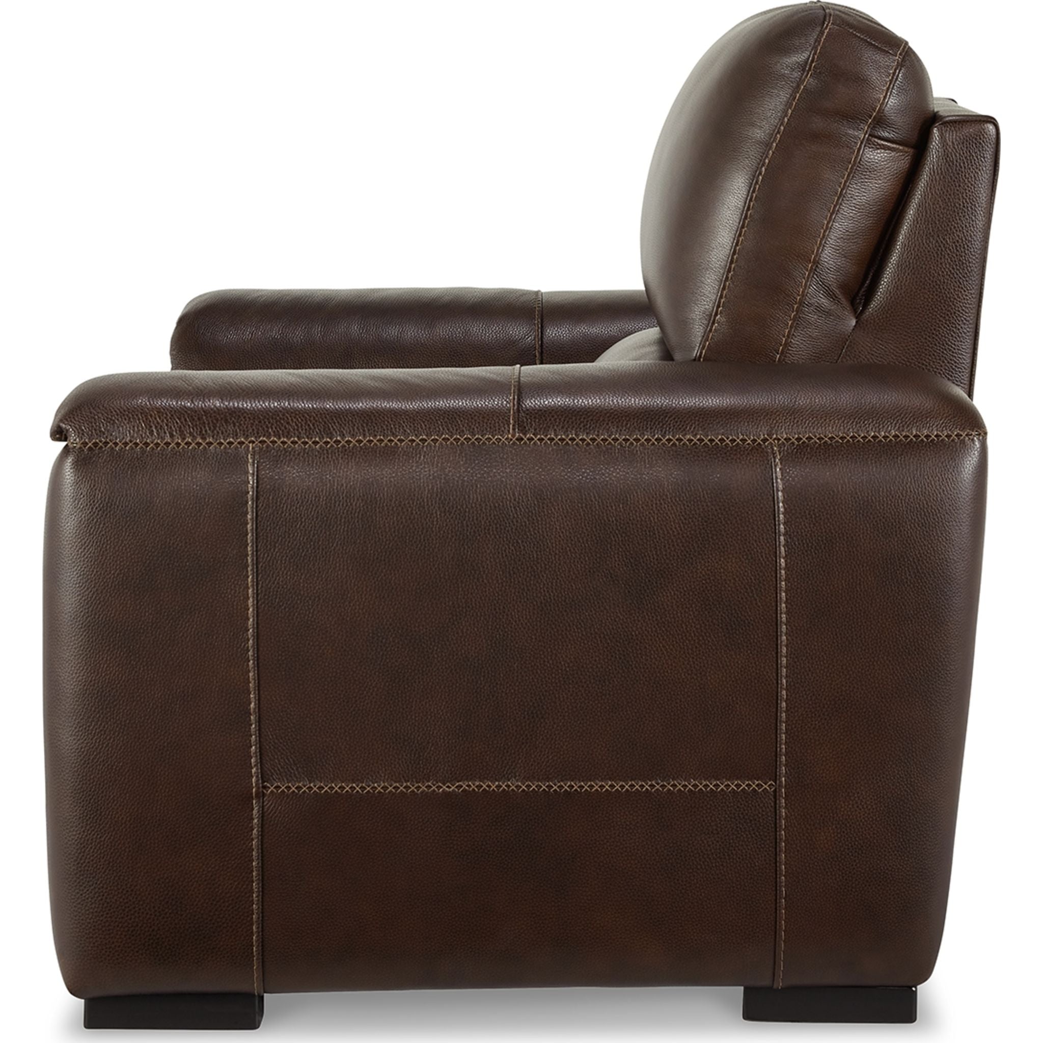 Alessandro Power Recliner Chair - Genuine Walnut Brown Leather with Adjustable Headrest & Lumbar Support - Perfect for Living Room, Home Theater & Office Relaxation