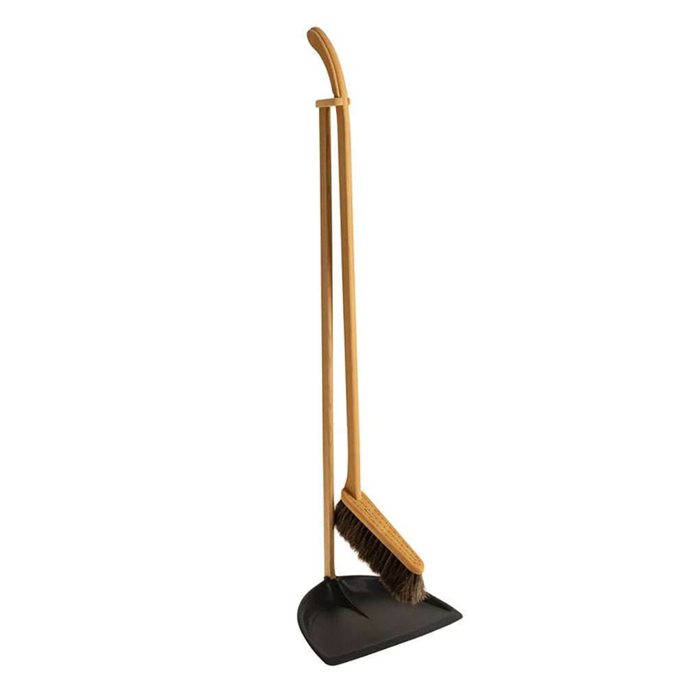 Standing Broom and Dustpan Set - Space Saving Cleaning Tools for Kitchen, Garage & Home - Easy Storage & Quick Cleanup