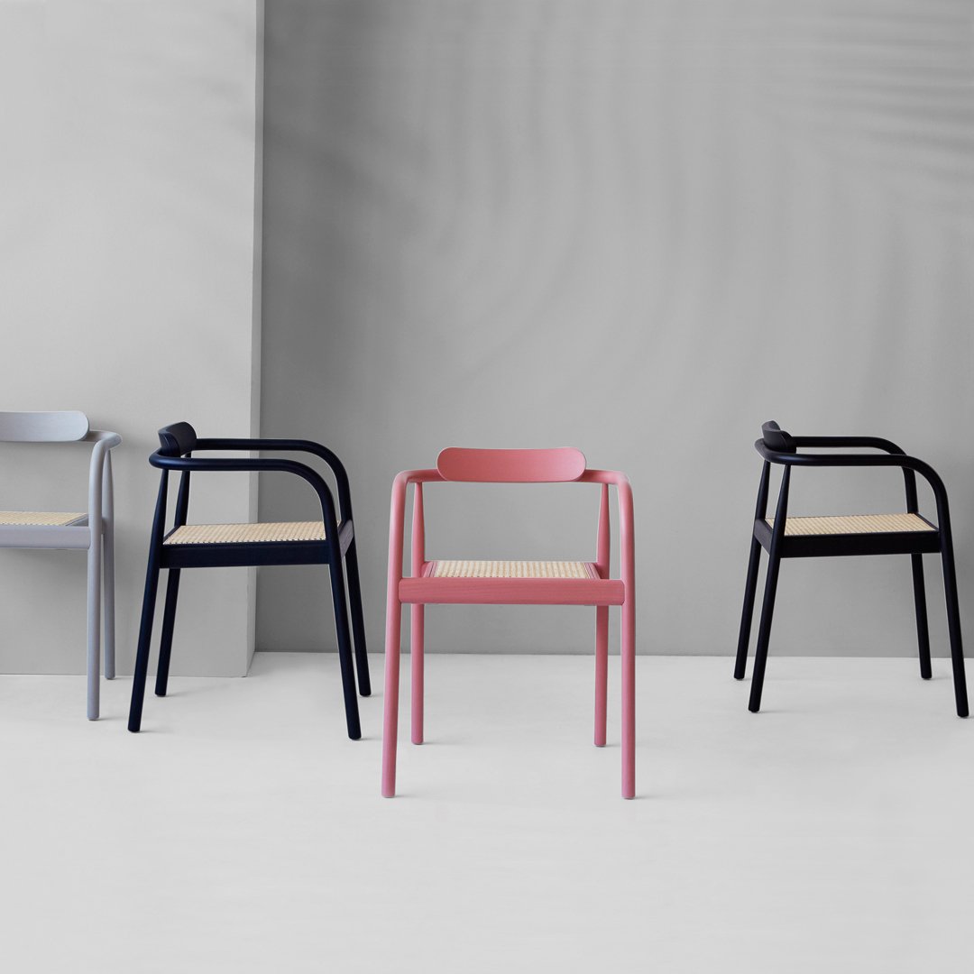 Modern Ahm Armchair - Stackable & Space-Saving Accent Chair for Living Room, Office, or Patio | Comfortable & Stylish Seating Solution for Small Spaces