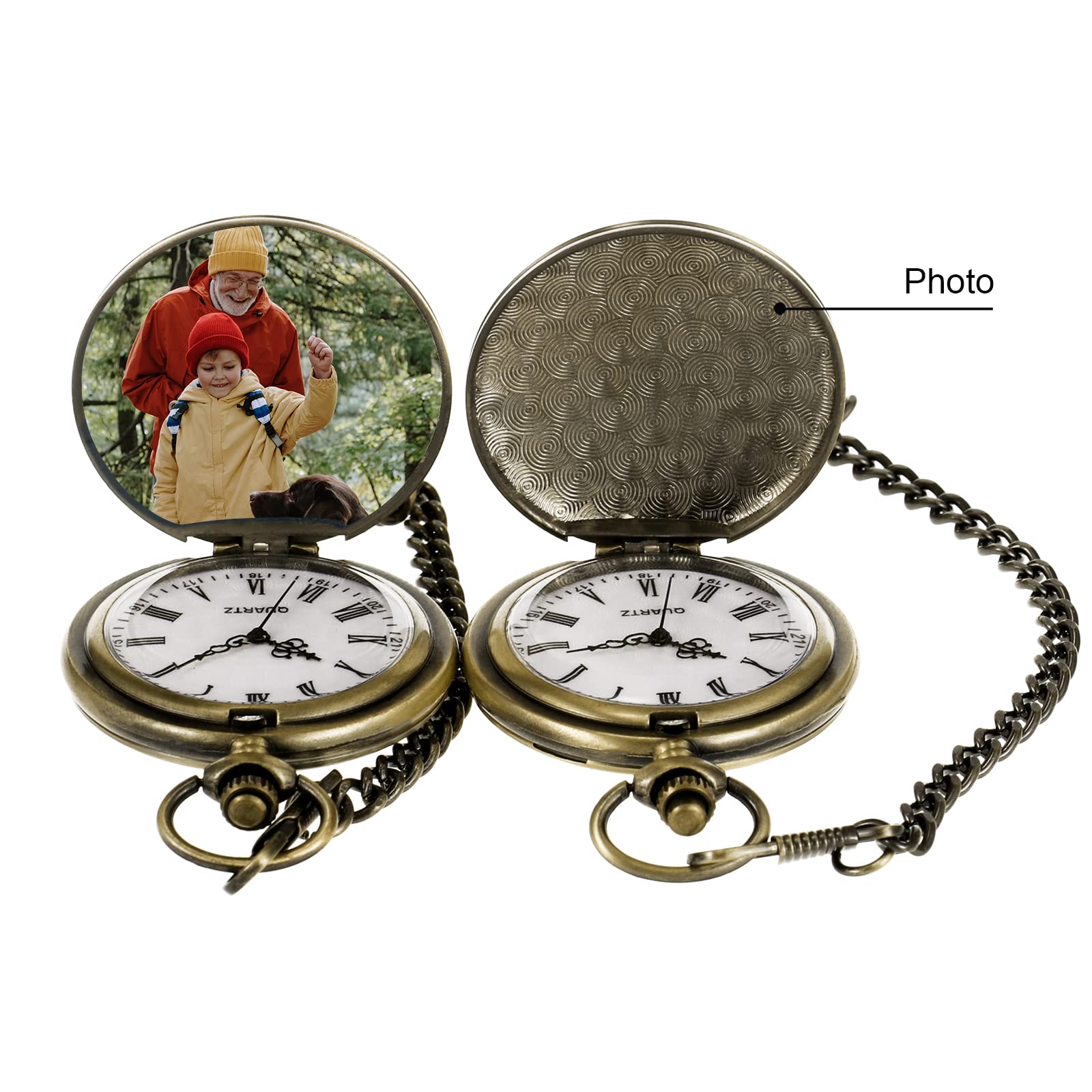 Engraved Men's Pocket Watch - Unique Birthday, Graduation Gift for Grandson, Him & Men | Personalized Keepsake from Grandpa & Grandma | Perfect for Formal Events, Weddings & Special Occasions