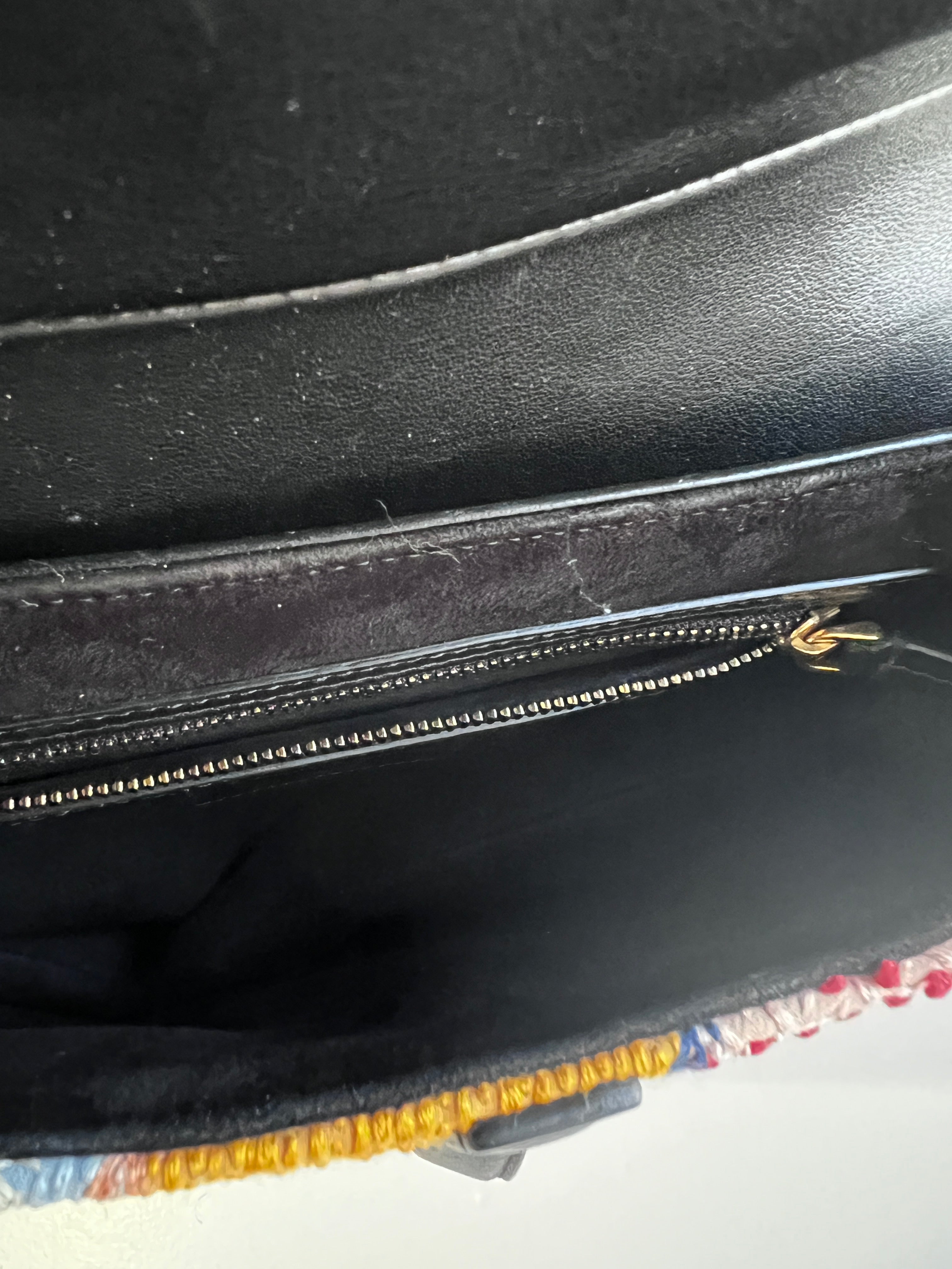 Dior Embroidered Beaded Saddle Bag - Large Size, Peace & Love Design | Luxury Crossbody Bag for Women, Perfect for Parties, Weddings & Everyday Use