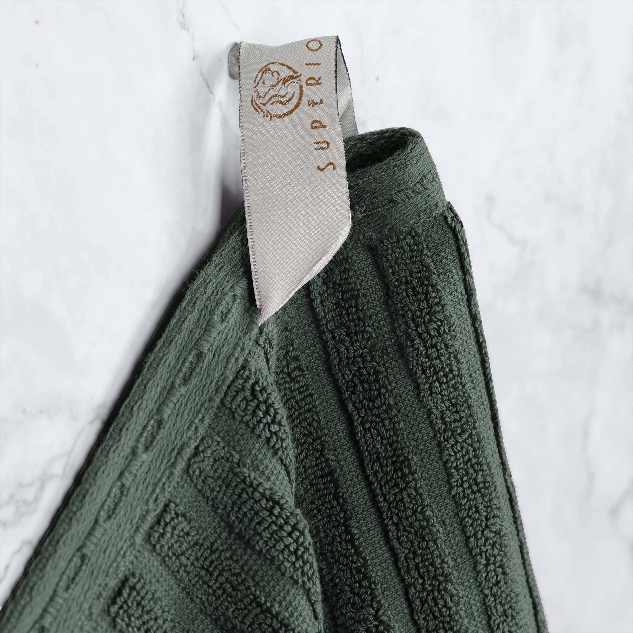 Premium 8-Piece Cotton Ribbed Textured Towel Set - Medium Weight, Soft & Absorbent Bath Towels for Spa, Gym, and Luxury Home Use