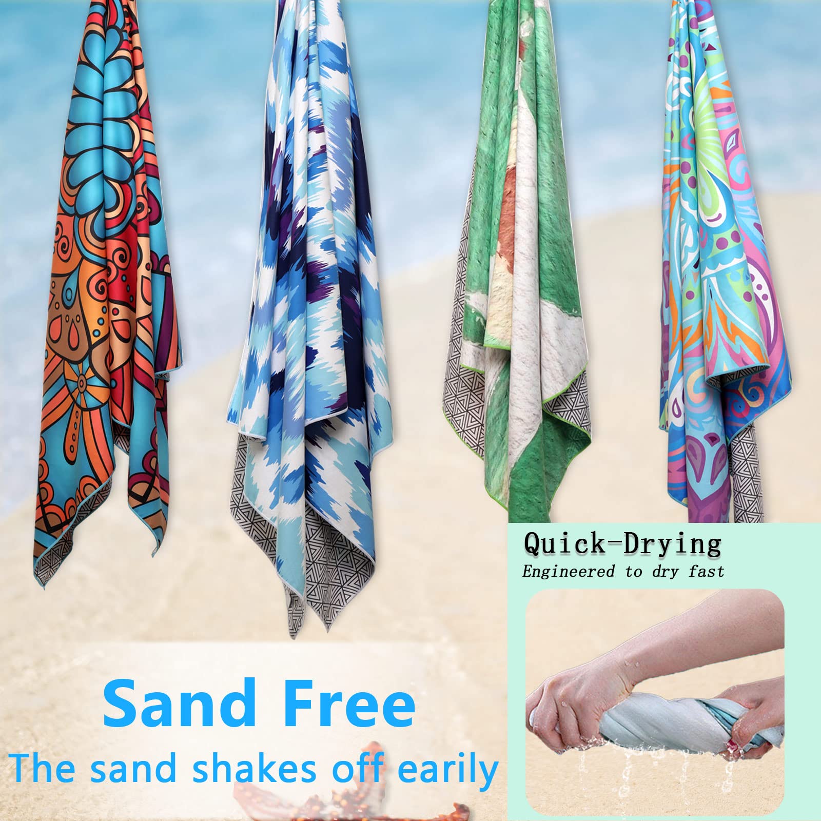 Premium Microfiber Beach Towels 2-Pack - Extra Large 72