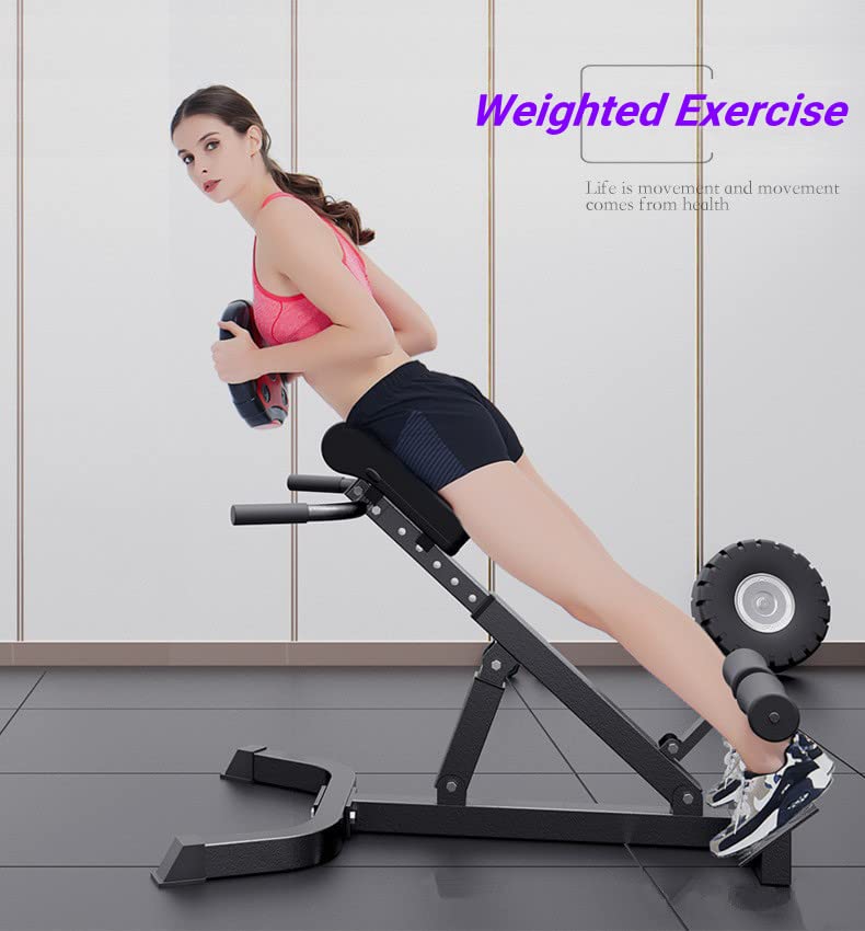 ComMax Hyperextension Roman Chair - Foldable Adjustable Back Extension Bench for Home Gym, Core & Ab Workout - Perfect for Waist, Abdominal & Back Training, Strength Exercises & Fitness Routines