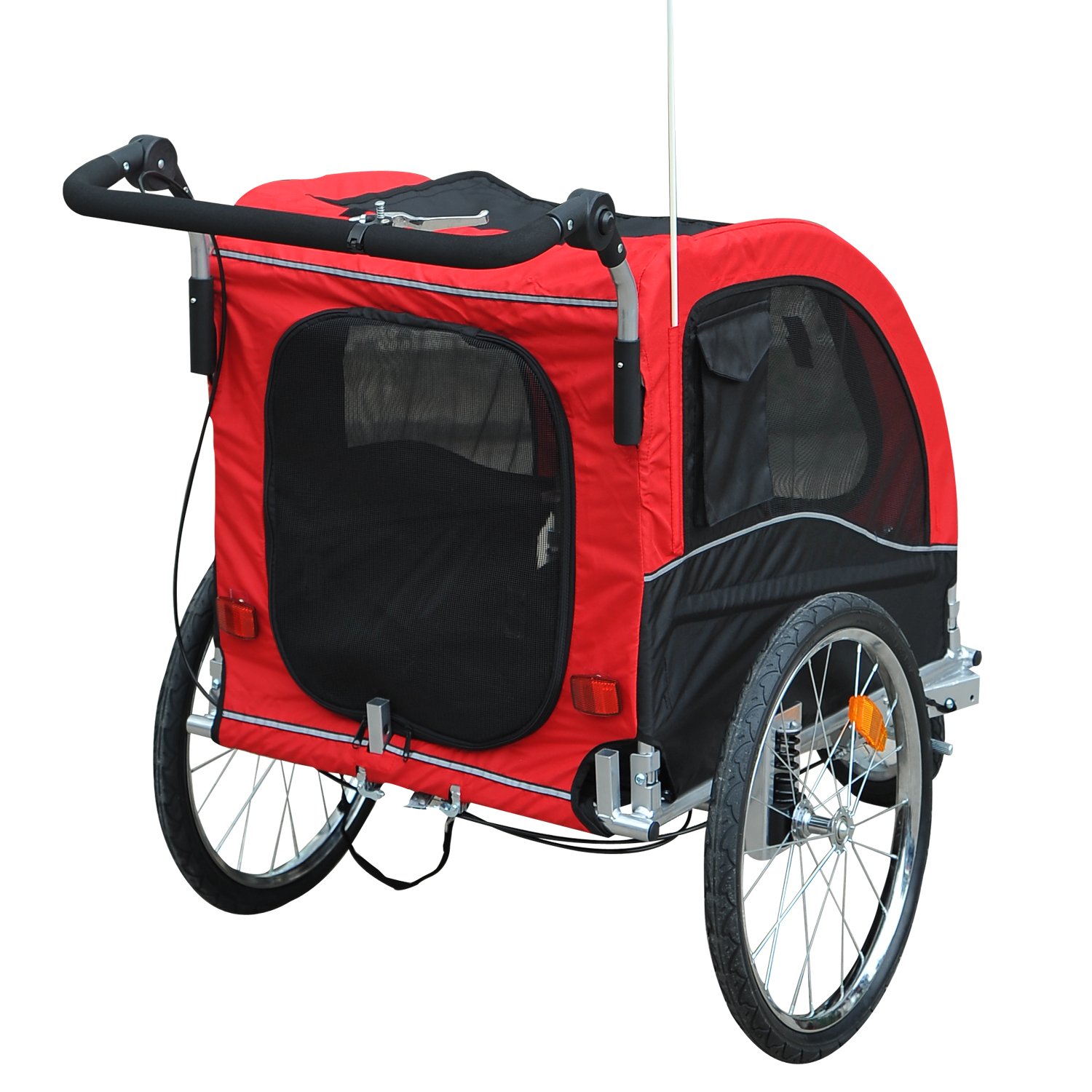Tenive PU Waterproof Folding Pet Trailer for Cats & Dogs with Suspension System - Perfect for Travel, Camping & Outdoor Adventures