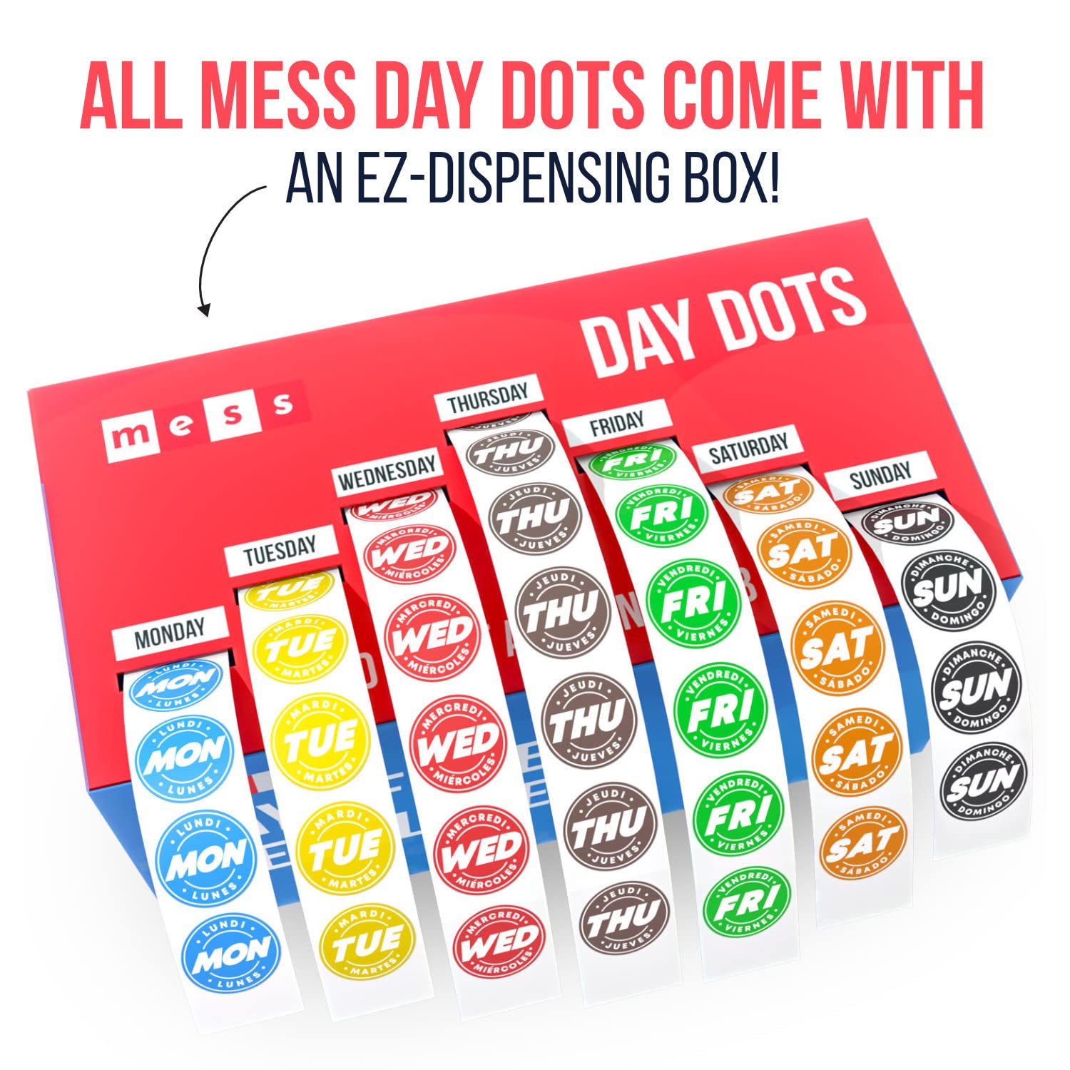 Food Expiration Date Labels - Weekday Stickers for Restaurants & Kitchens | Fridge Organization