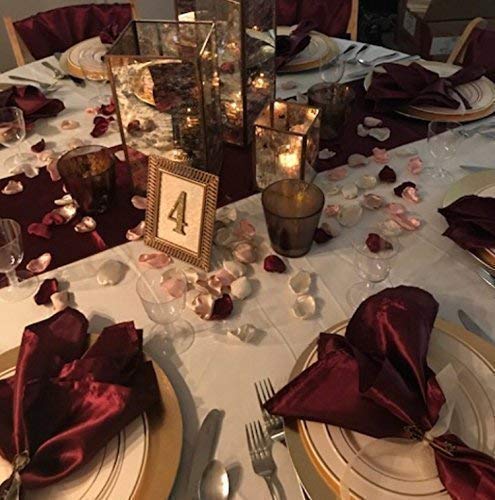 25-Pack Mixed Rose Petals for Wedding Decor - Maroon, Blush Pink, Ivory & Champagne Artificial Flower Petals | Perfect for Aisle Scattering, Table Centerpieces & Romantic Events
