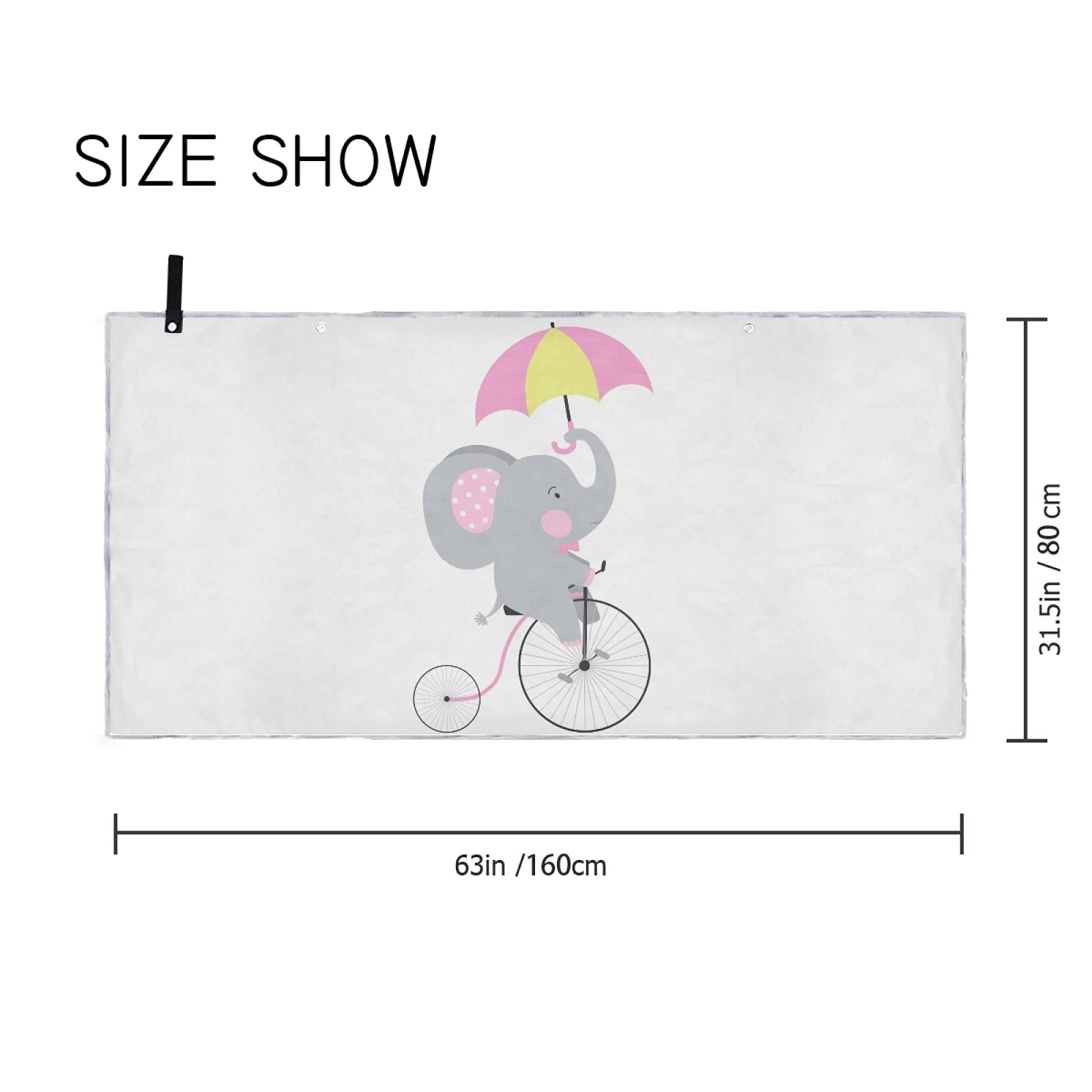 **Tarity Cute Elephant Beach Towel - Large 63