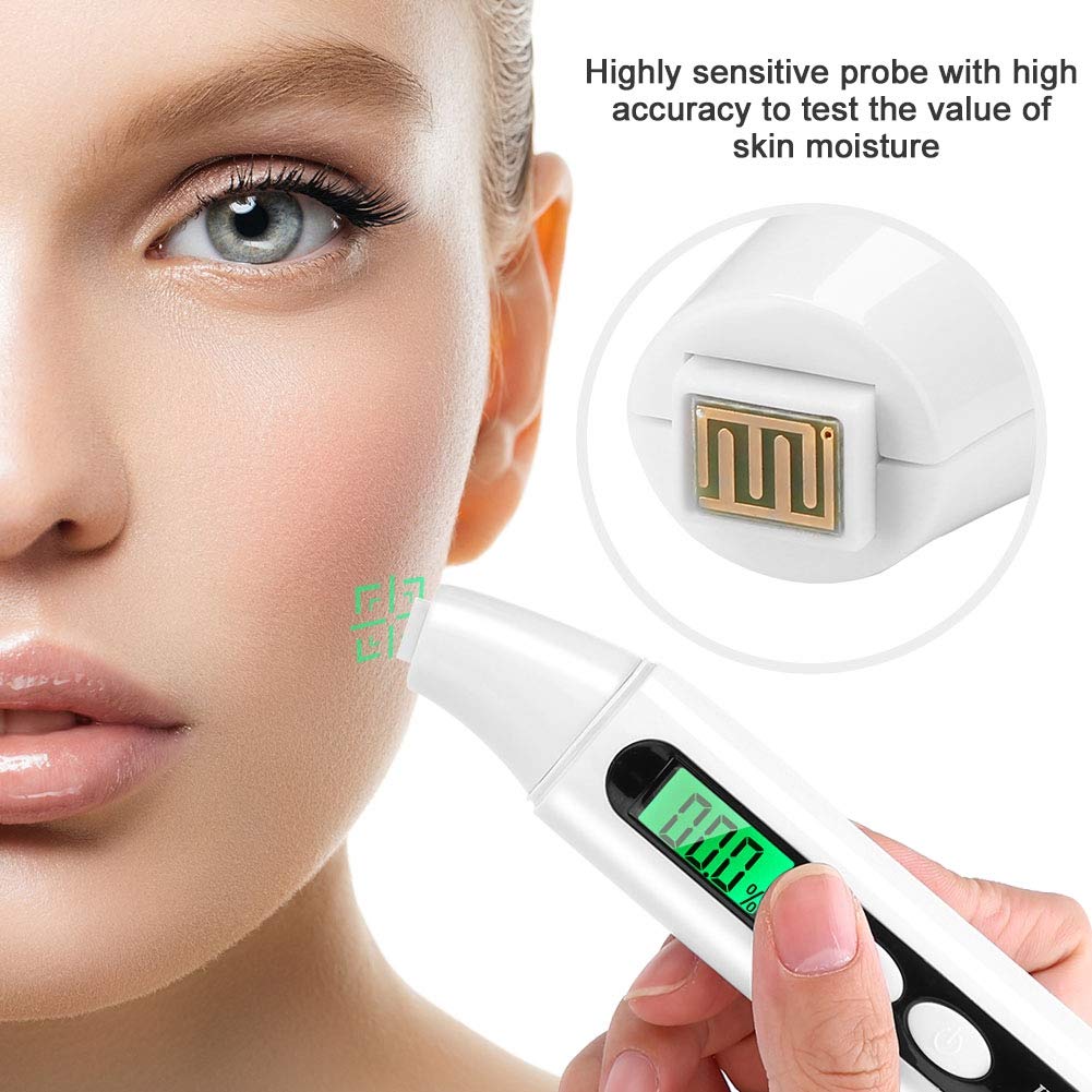 Professional Skin Moisture Tester with LCD Display & Backlight - Accurate Hydration Measurement for Beauty Salons, Spas & Home Use - Essential for Estheticians & Skincare Enthusiasts